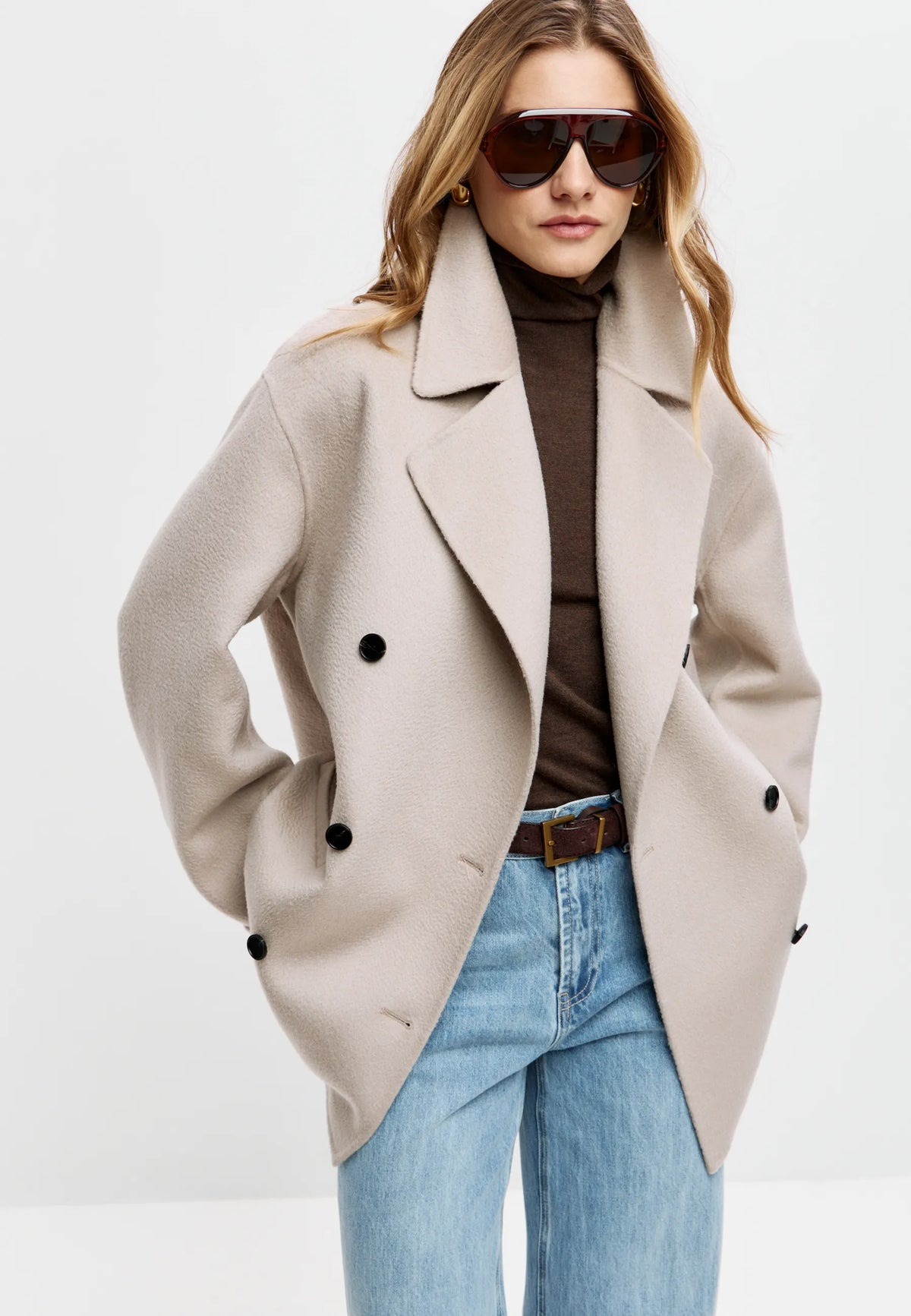 Cashmere Tailored Coat – Pearl