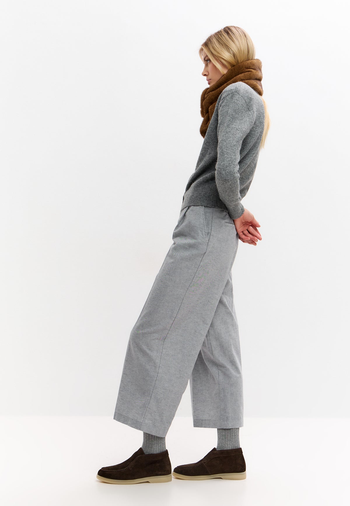 Wool Step High loafers van wol – Donkerbruin