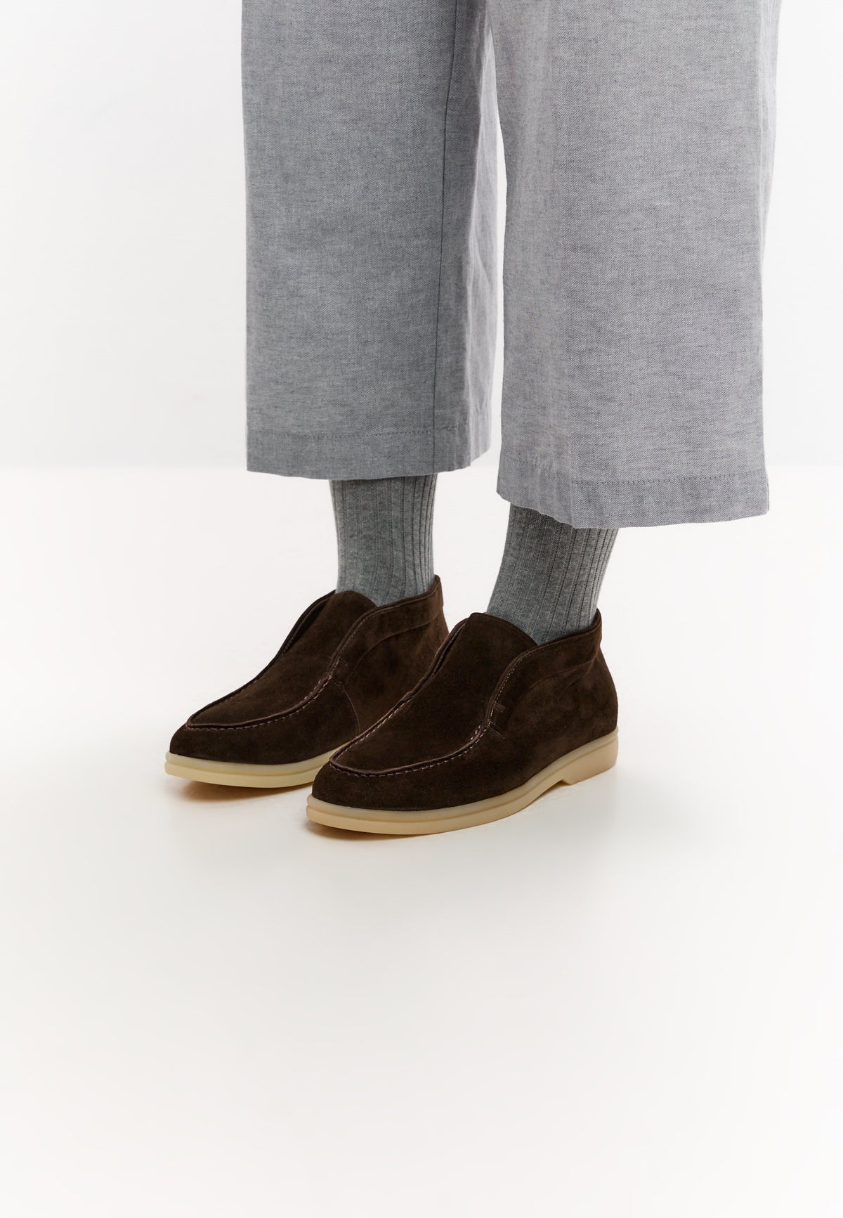 Wool Step High loafers van wol – Donkerbruin