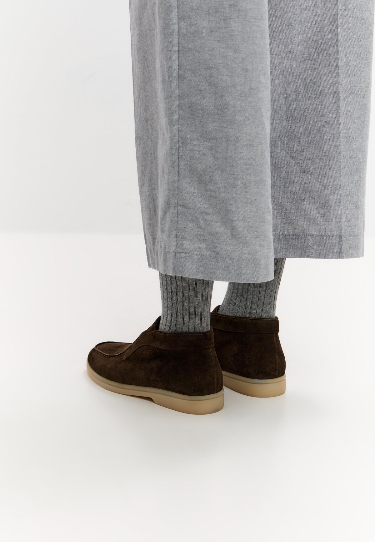 Wool Step High loafers van wol – Donkerbruin