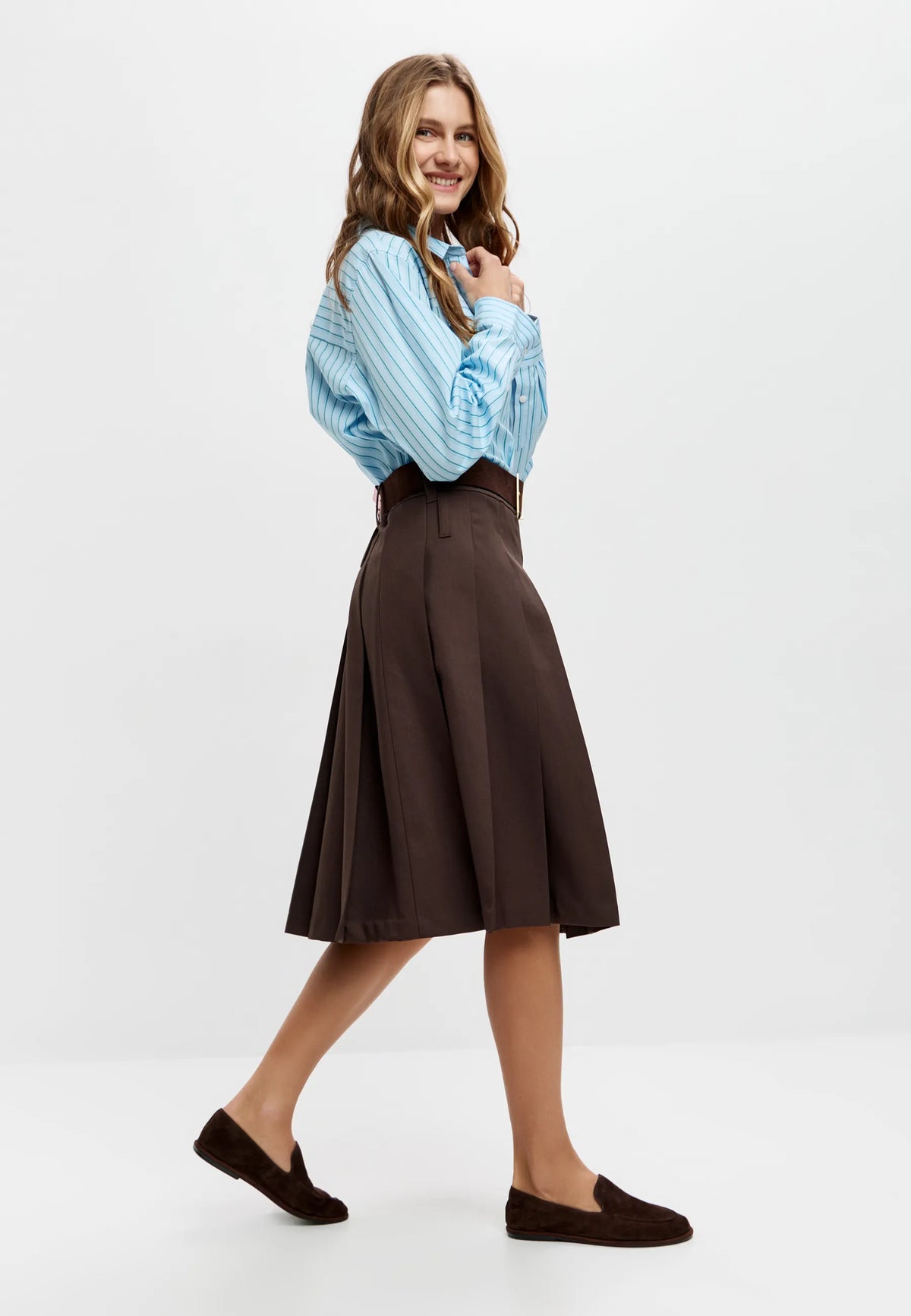 Soft Step Suede Loafers – Brown