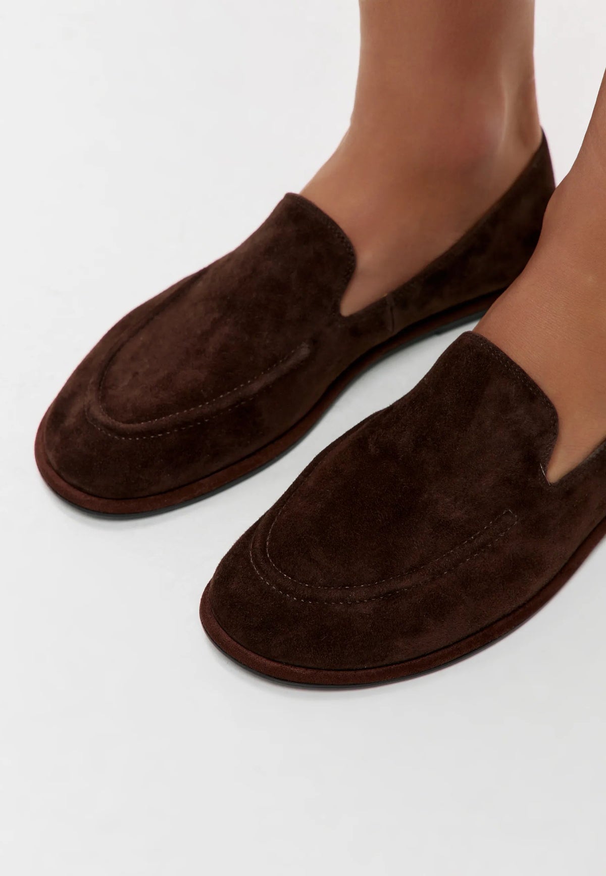 Soft Step Suede Loafers – Brown