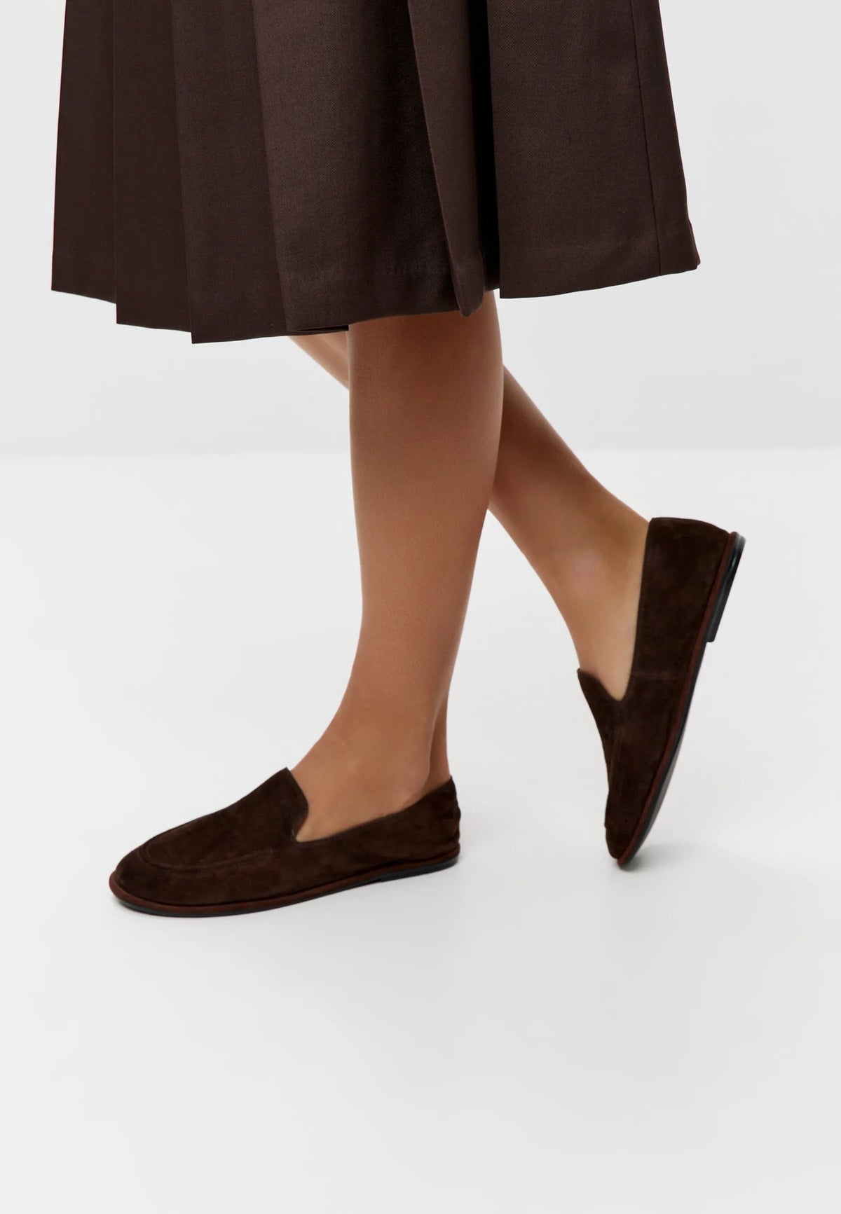 Soft Step Suede Loafers – Brown