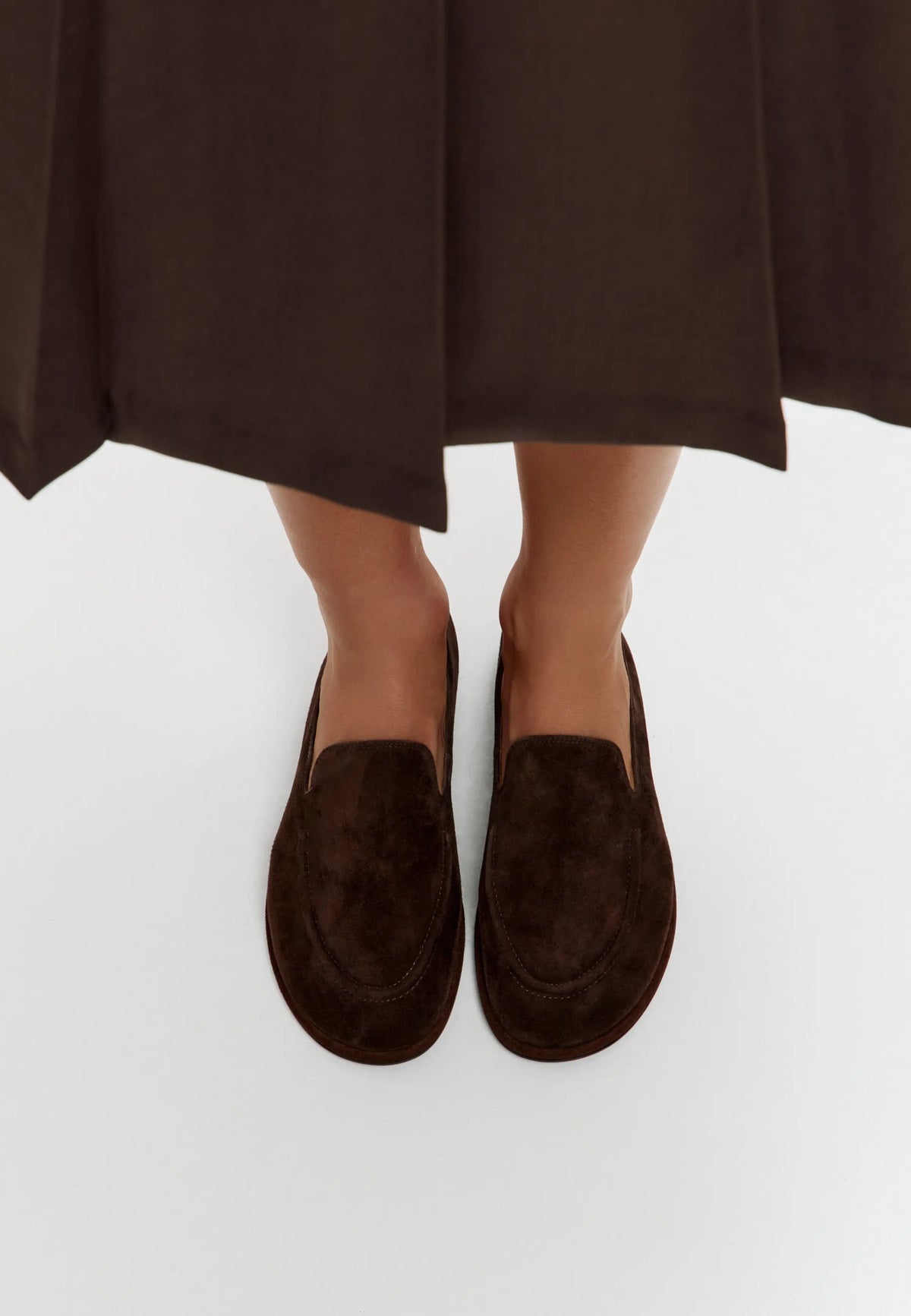 Soft Step Suede Loafers – Brown