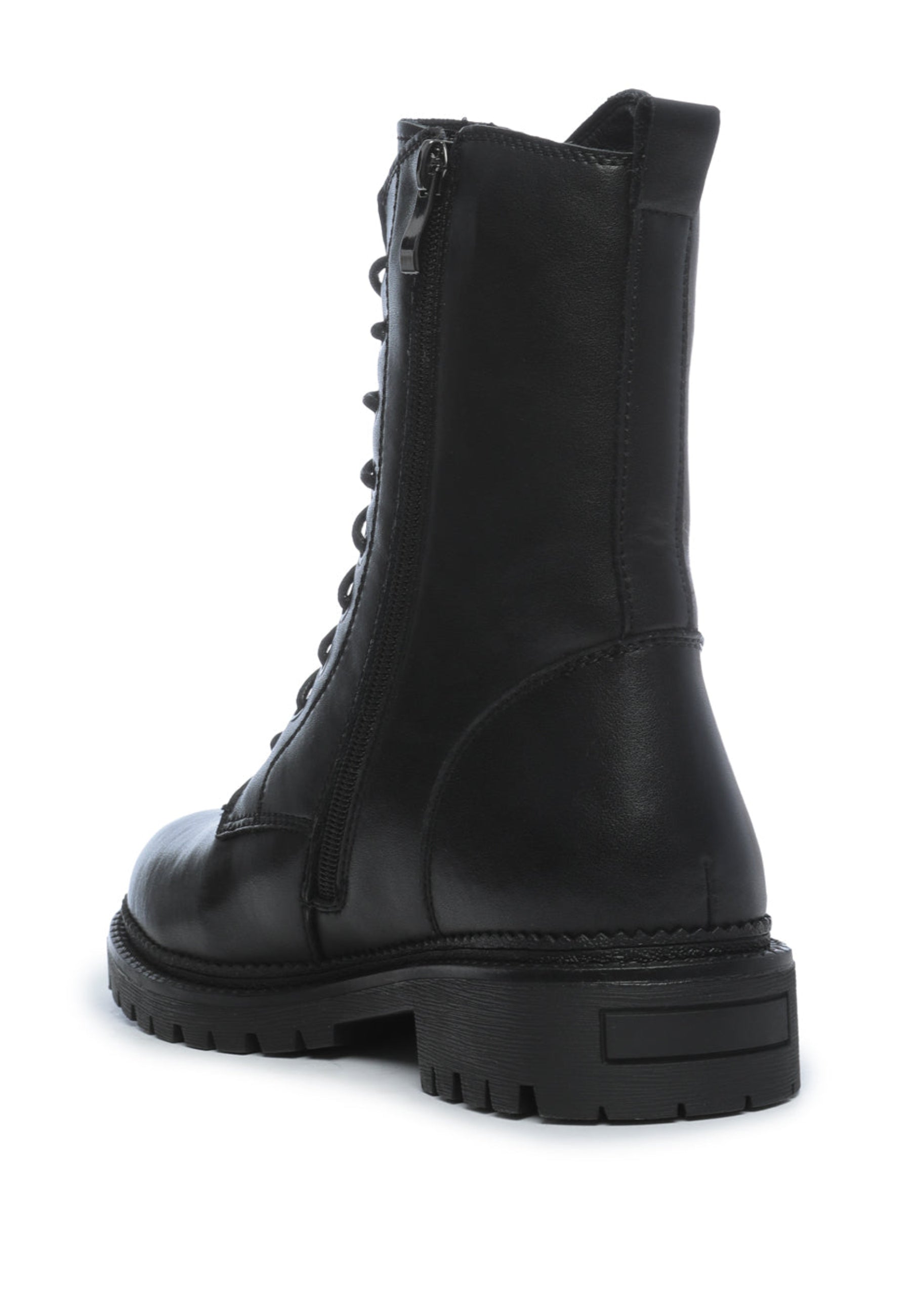 Lace-Up Combat Boots with Emblem