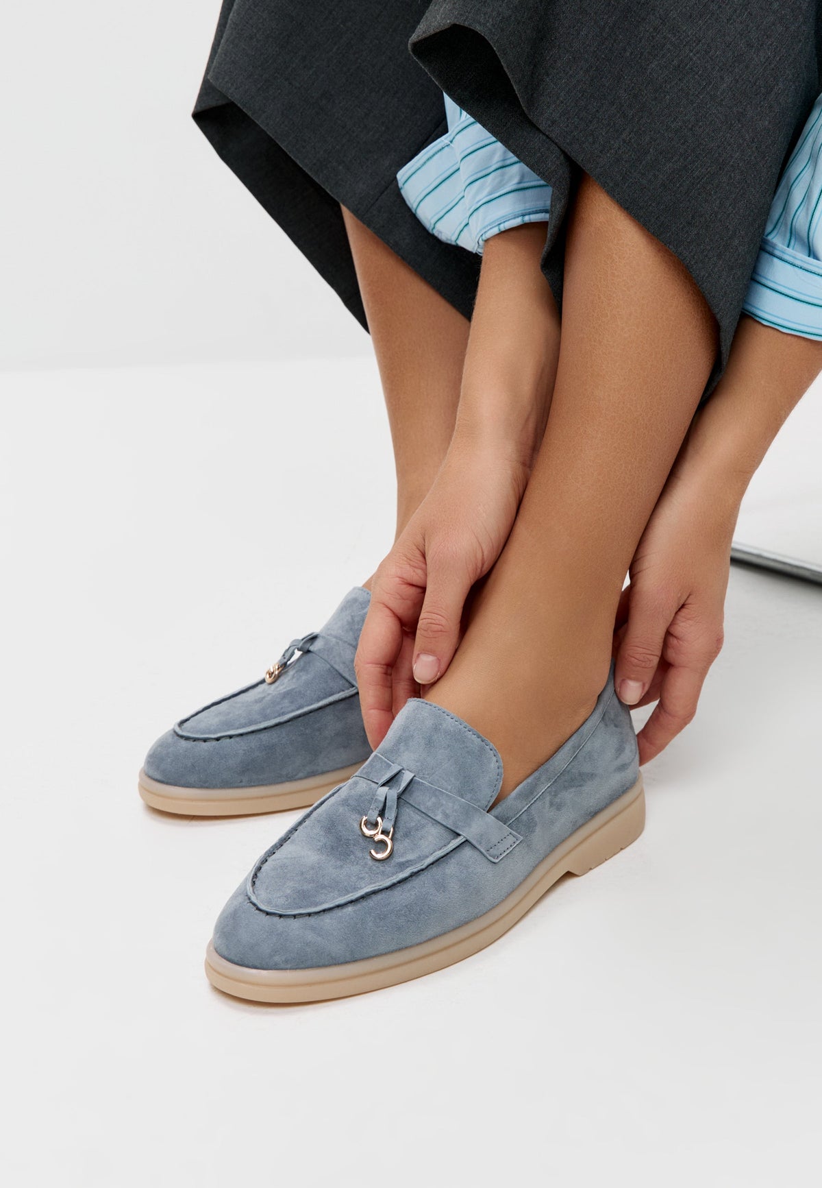 Platform Moccasins Aurelia - Graphite Blue