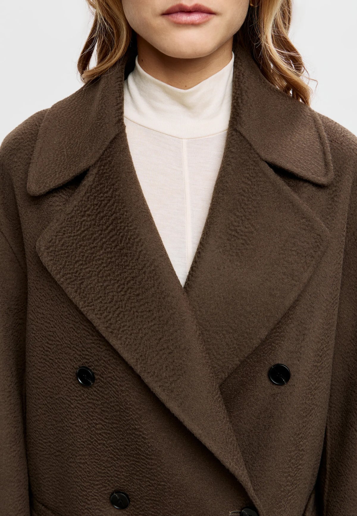 Cashmere Tailored Coat – Chocolate