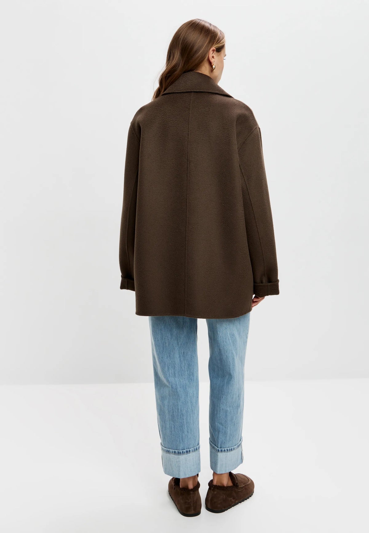 Cashmere Tailored Coat – Chocolate