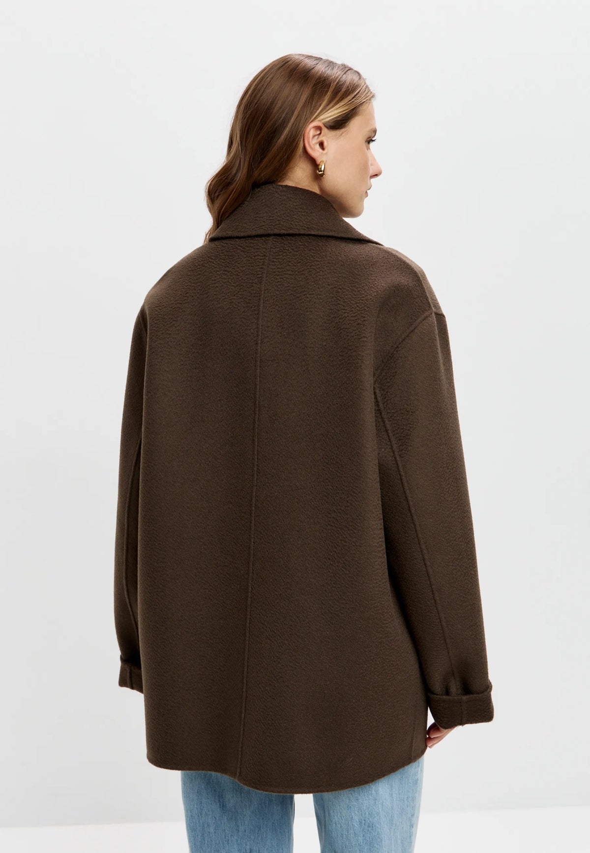 Cashmere Tailored Coat – Chocolate