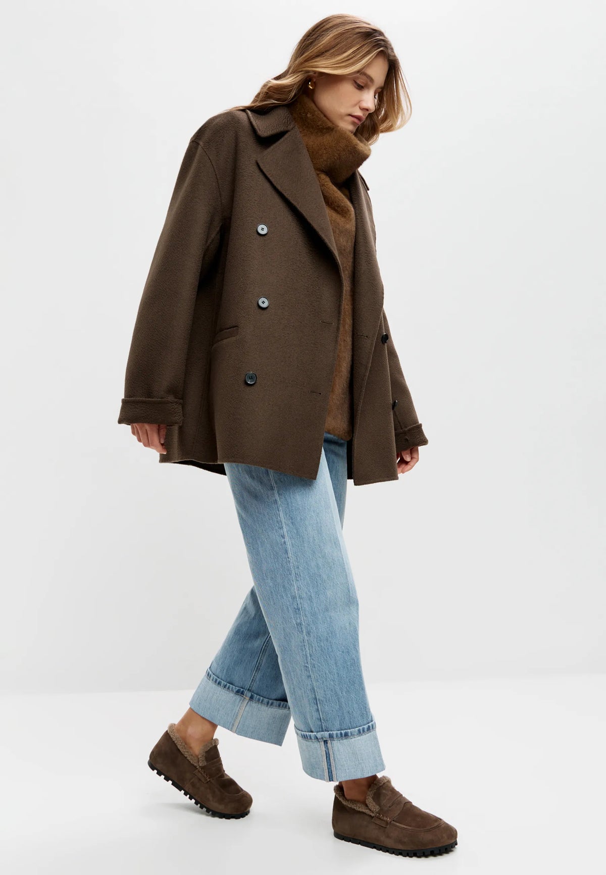 Cashmere Tailored Coat – Chocolate