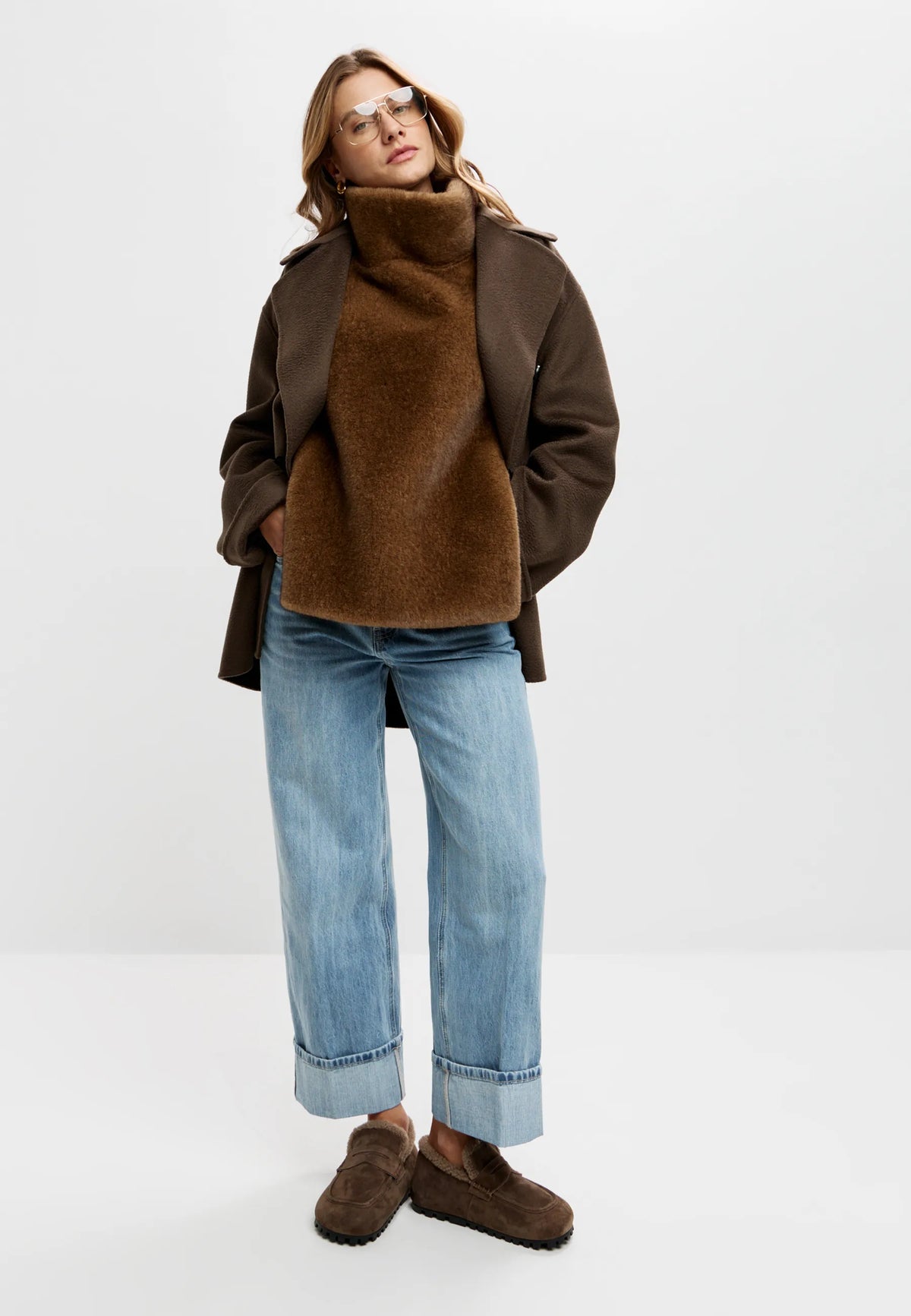 Cashmere Tailored Coat – Chocolate