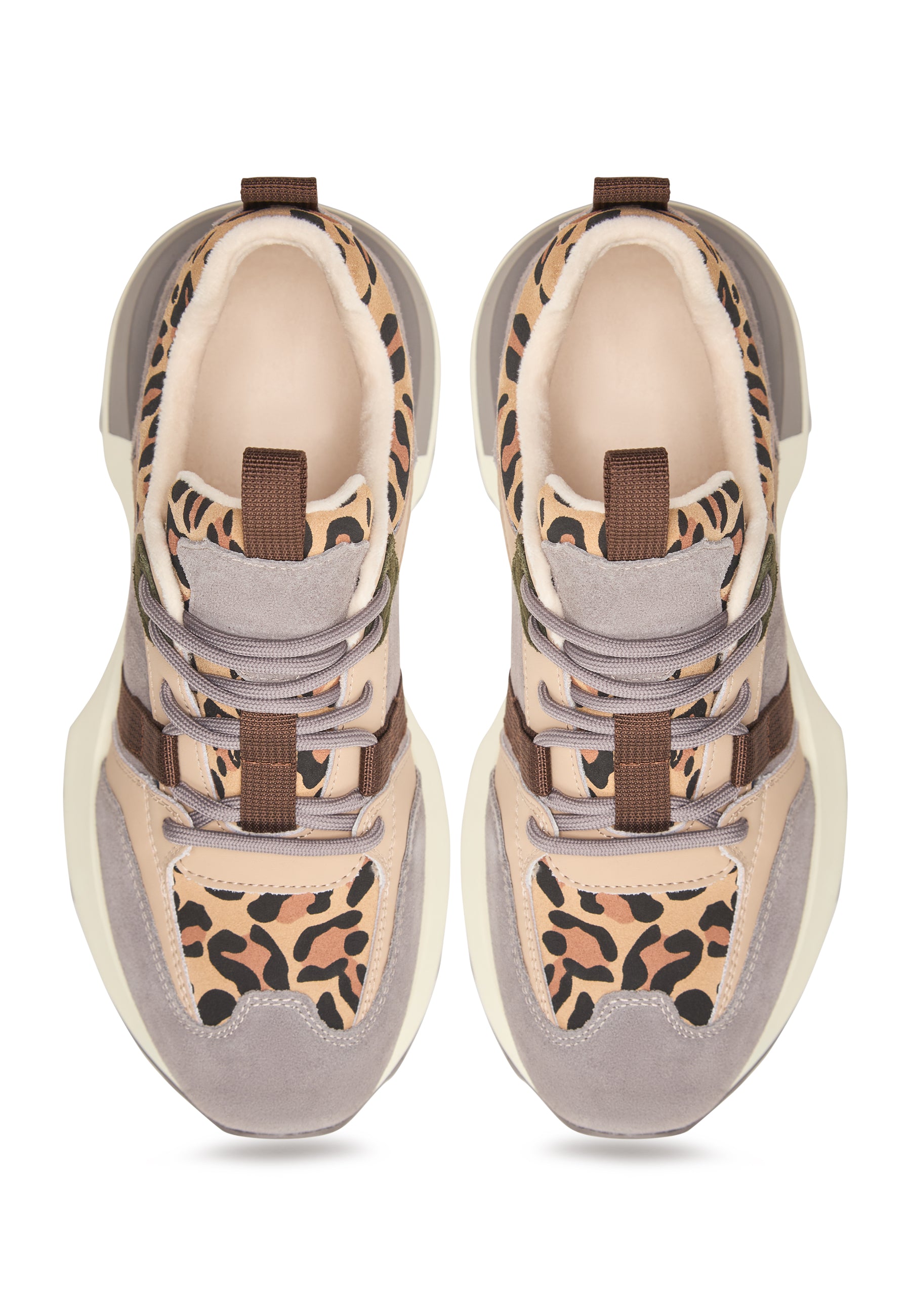 Chunky Platform Sneakers - Beige