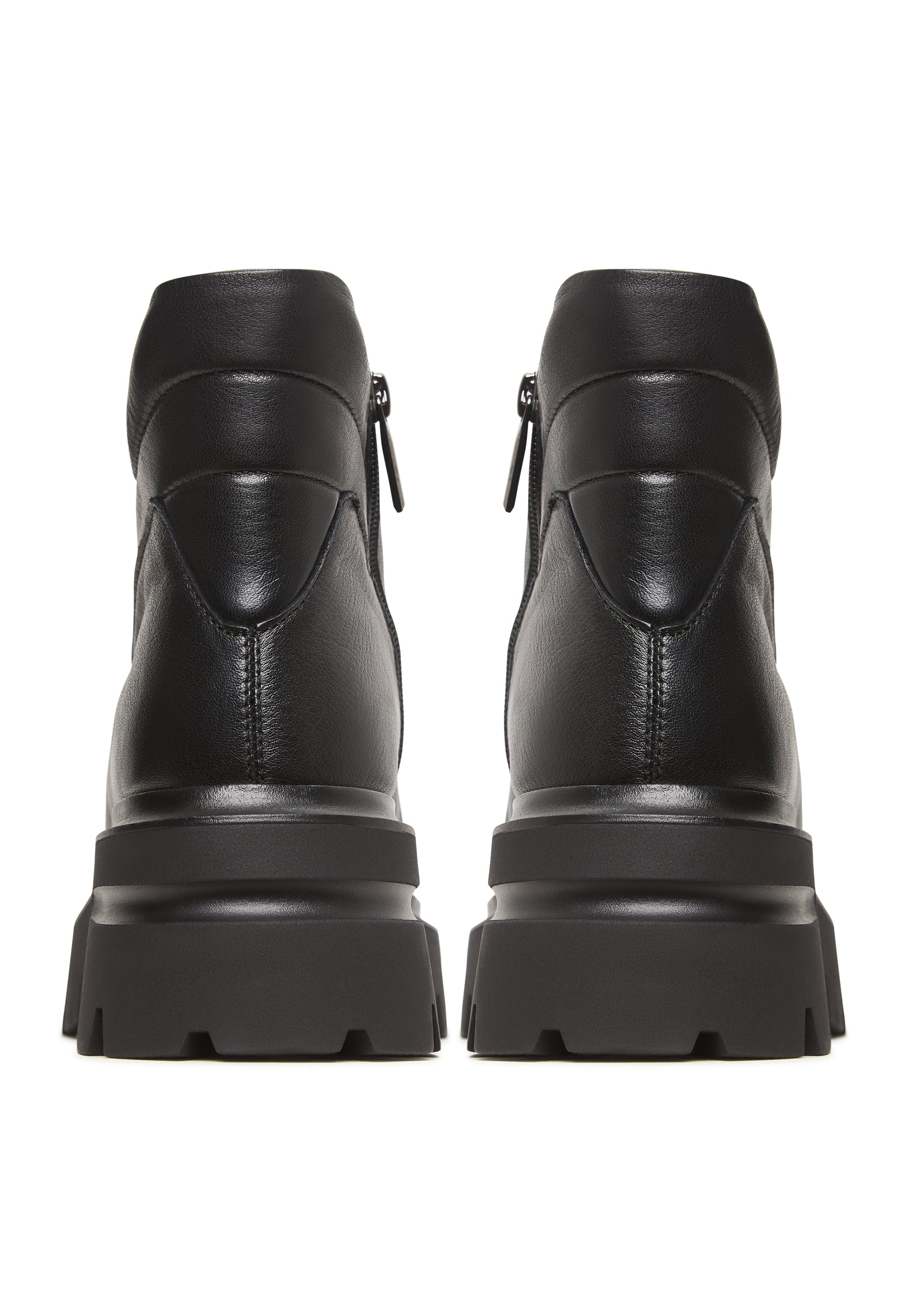 Chunky Platform Leather Ankle Boots Freya - Black