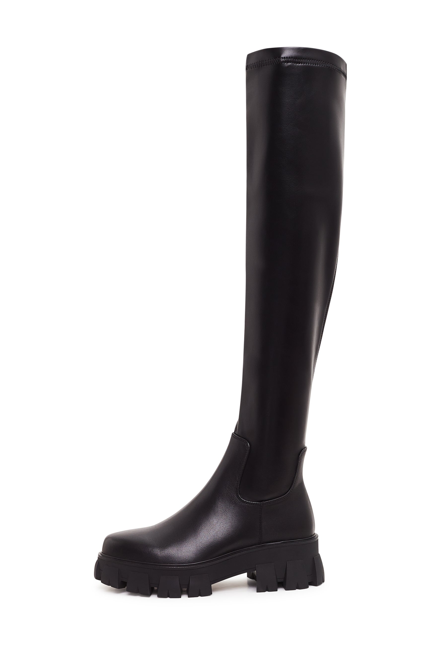 Chunky Sole Knee High Boots Karlie Black