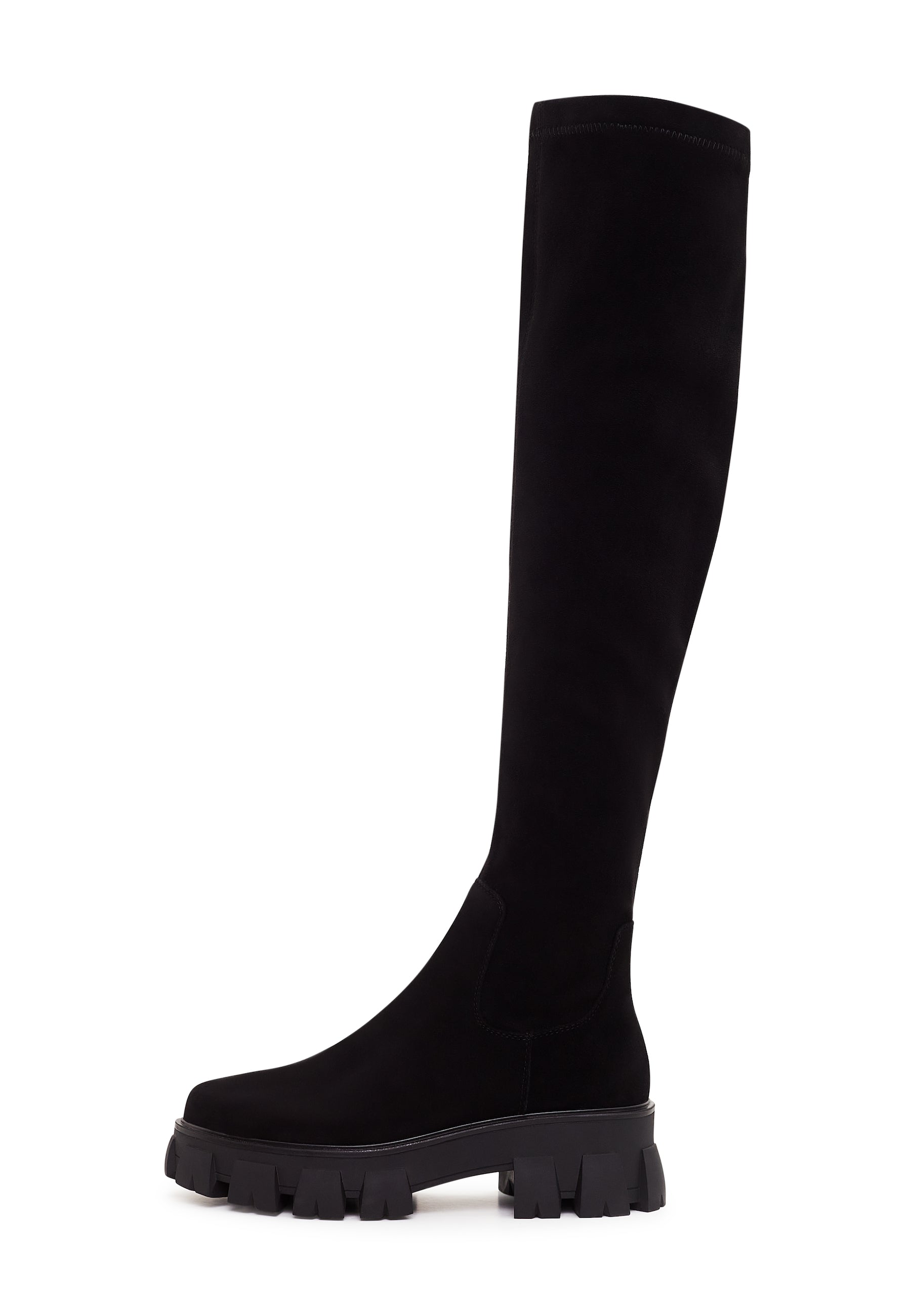 Suede Chunky Sole Knee-High Boots