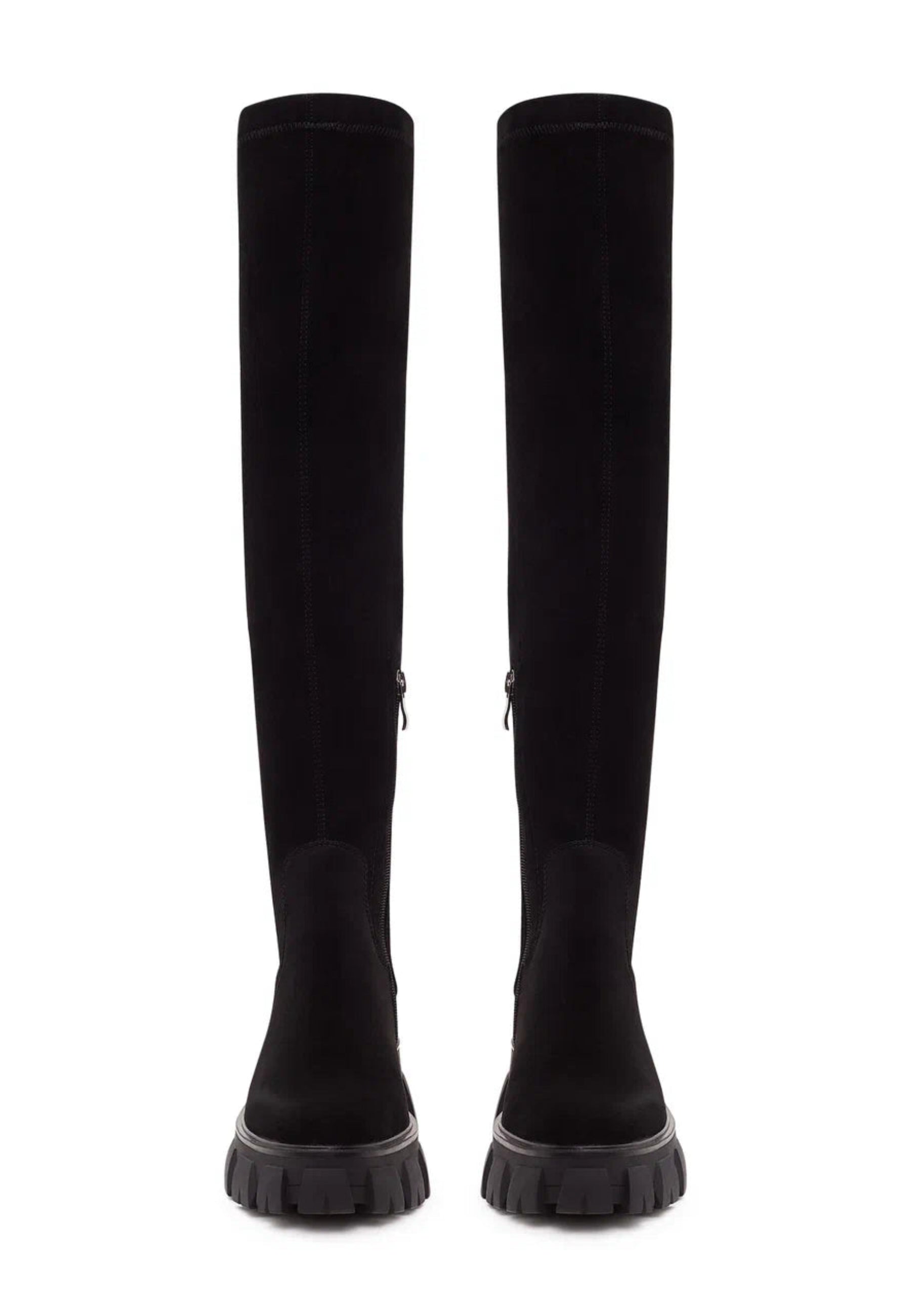 Suede Chunky Sole Knee-High Boots