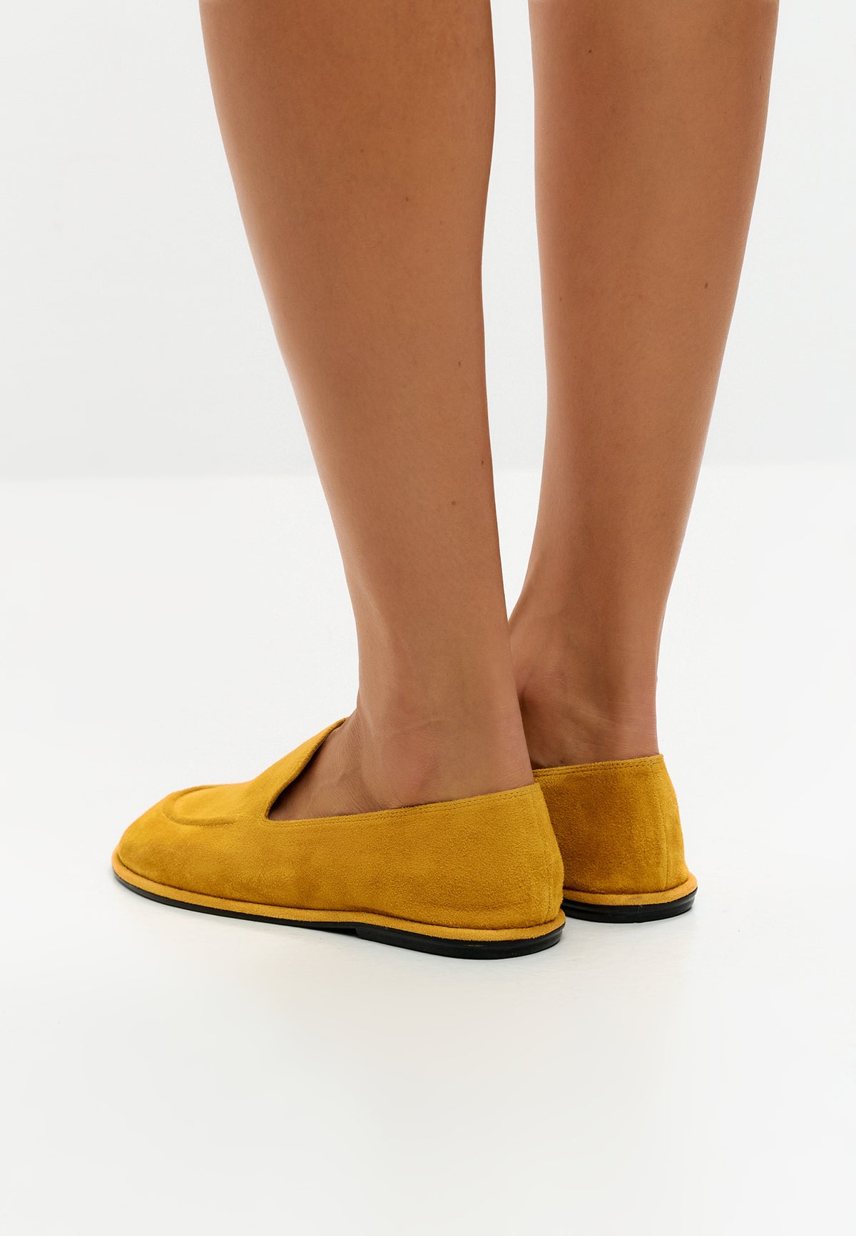 Soft Step Suede Leather Loafers – Yellow