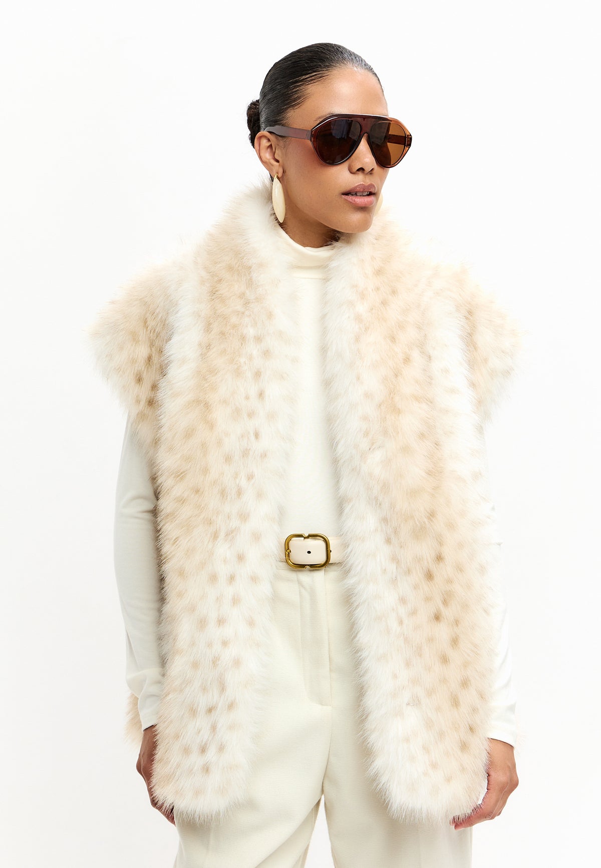 Gilet in pelliccia sintetica Snow – Bianco