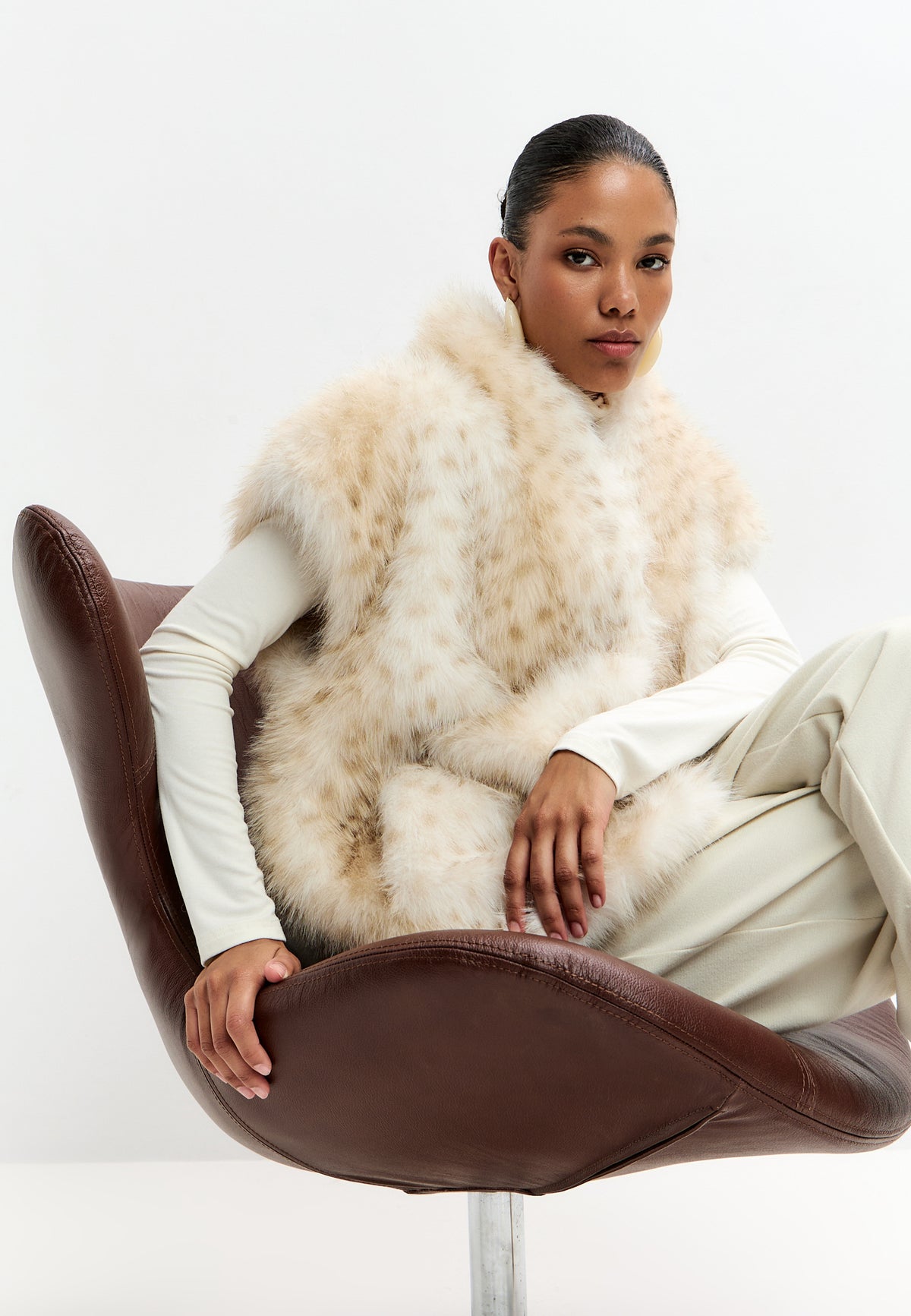 Gilet in pelliccia sintetica Snow – Bianco
