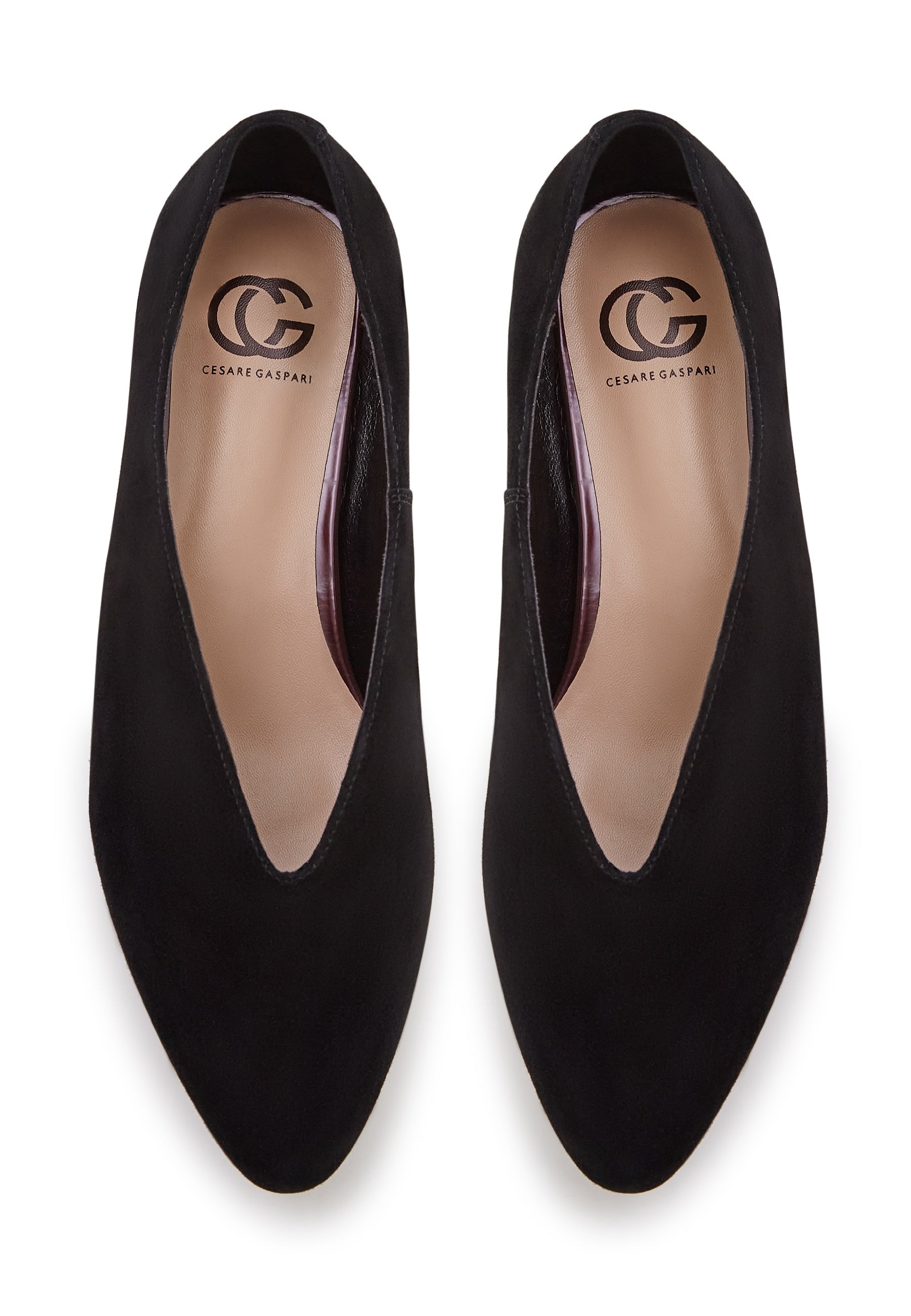 Pointed Tip Suede Ballerinas - Cesare Gaspari 