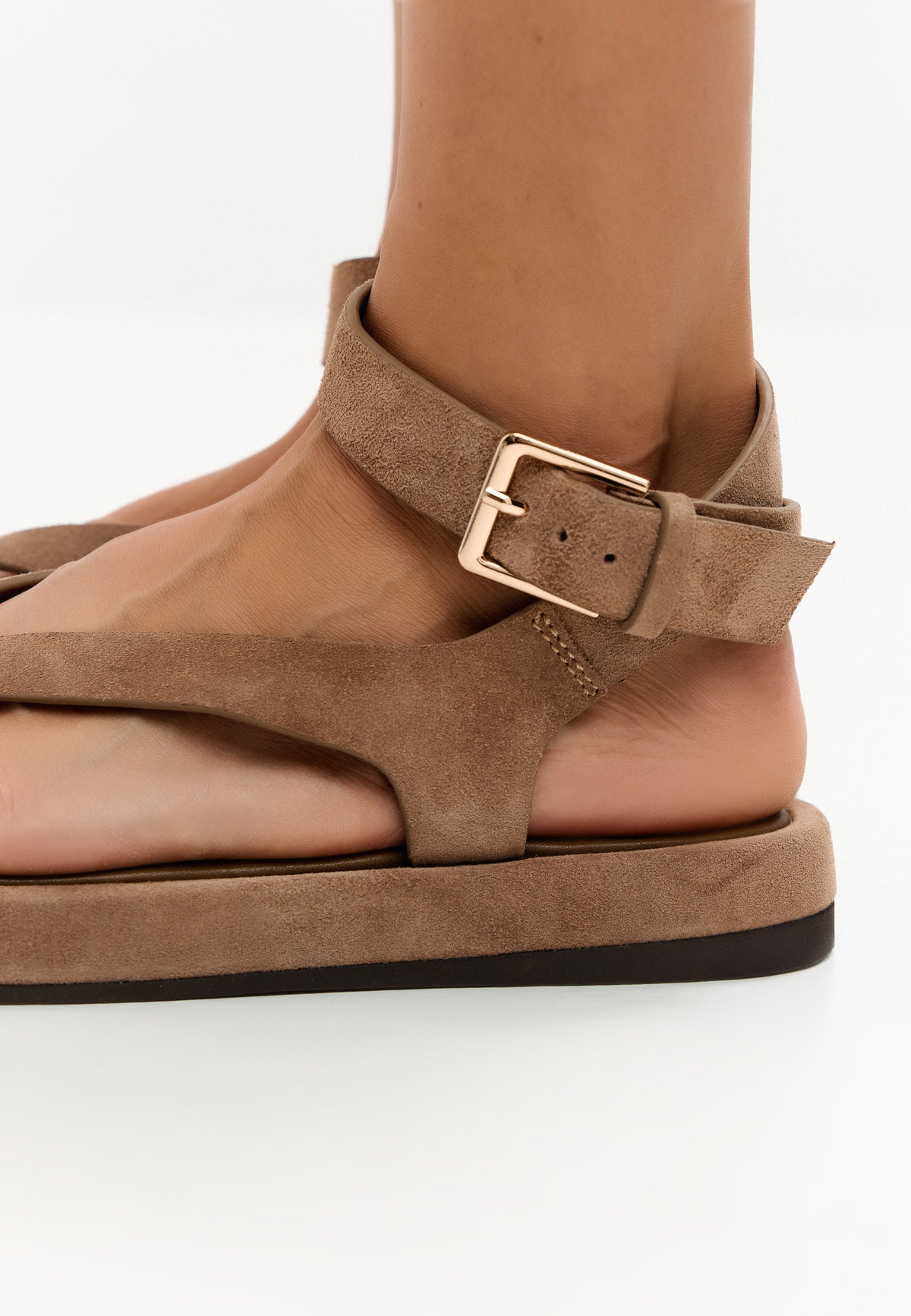 Desert Strap Suede Sandals – Beige
