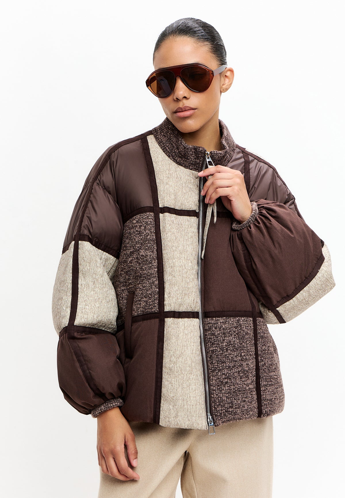 Patch Drift dunjakke – Brun