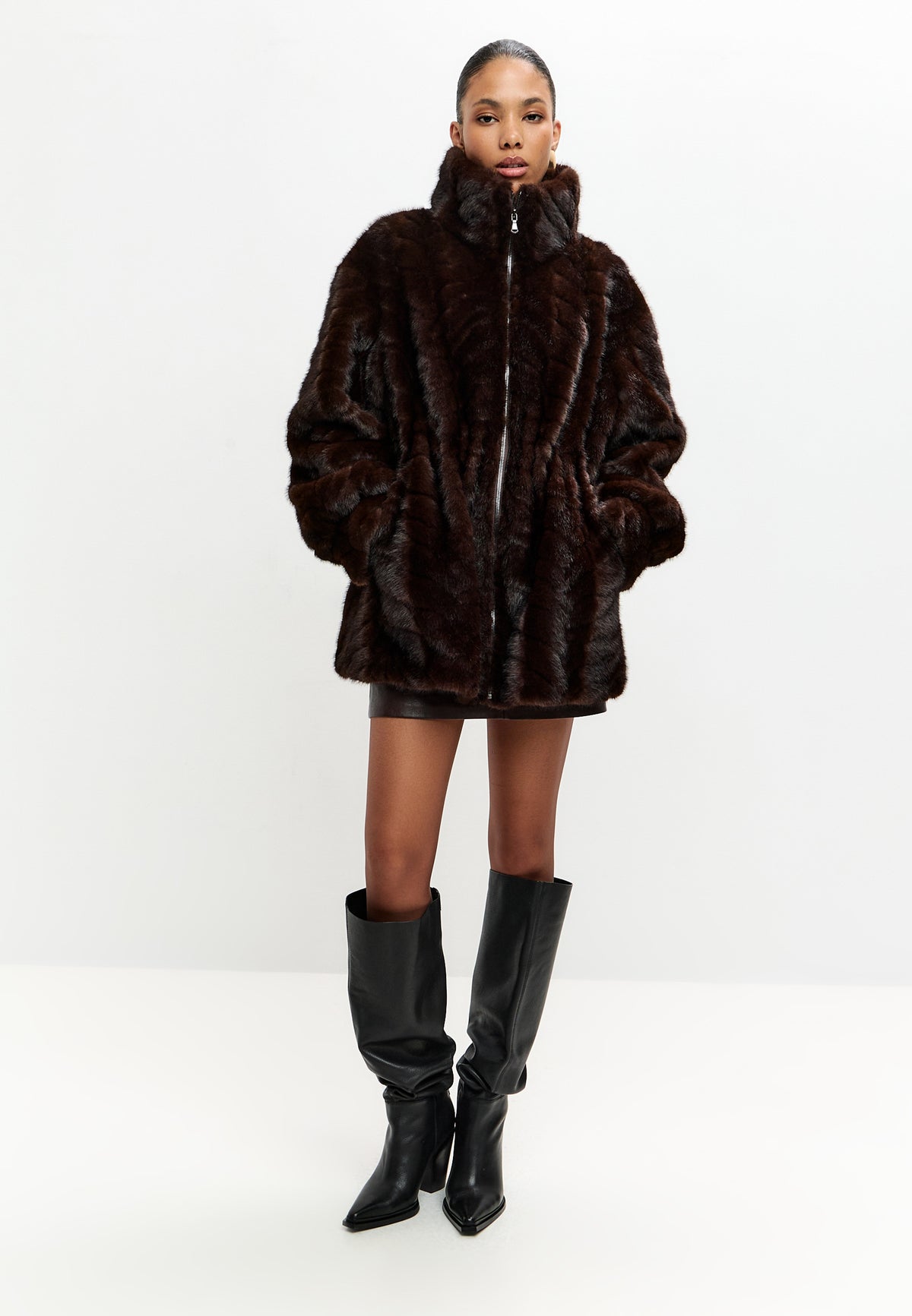 Zip Faux Fur Jacket