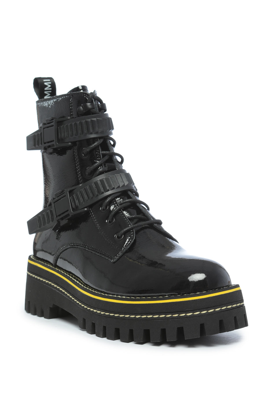 Glossy Platform Combat Boots