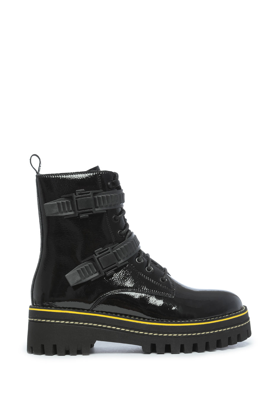 Glossy Platform Combat Boots