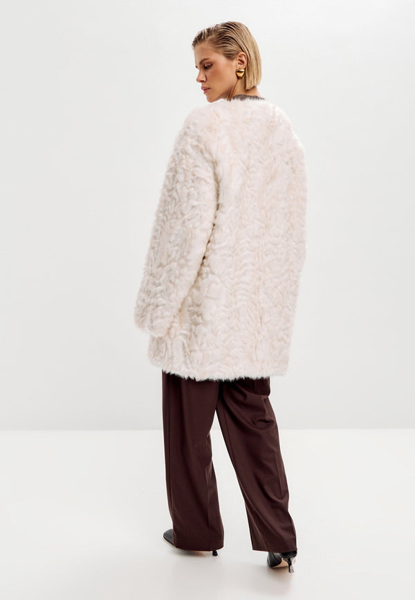Oversized Milky Faux Fur Coat