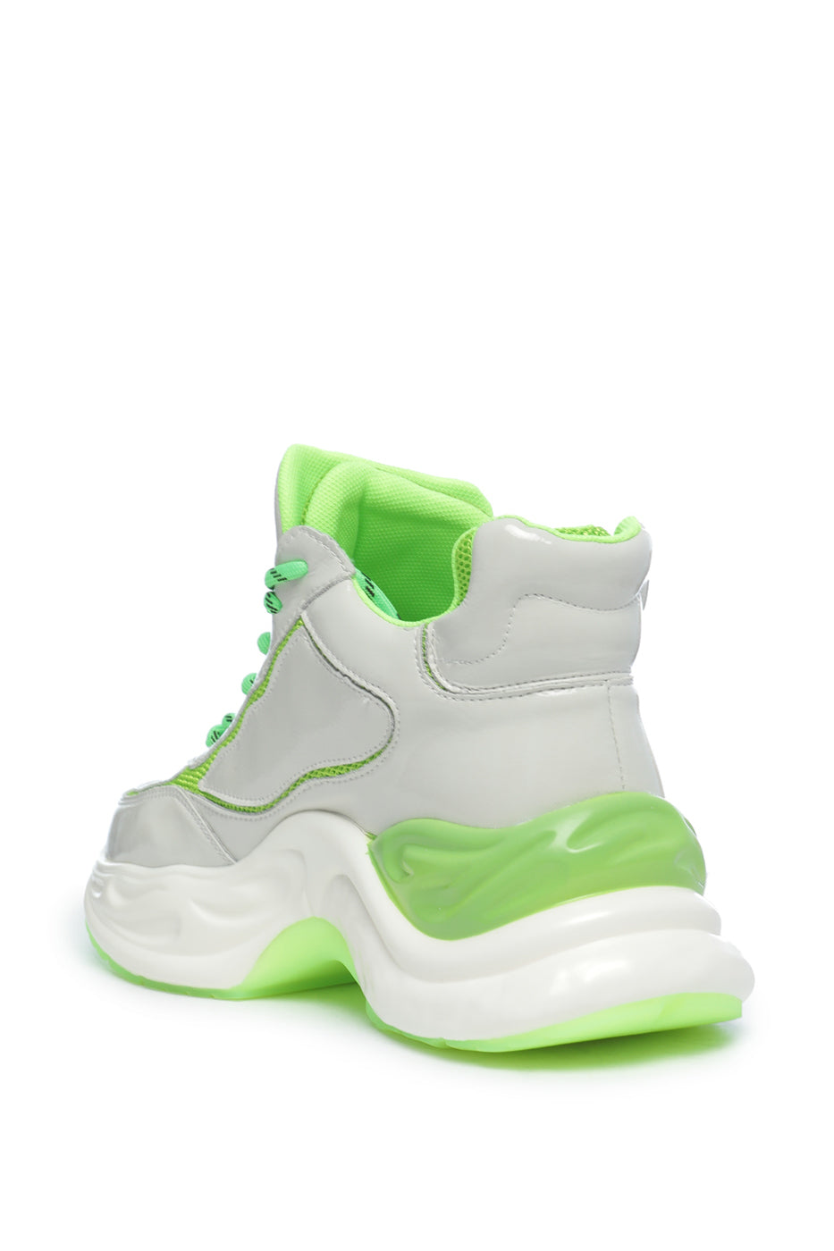 Klobige High-Top-Sneakers - Neongrün