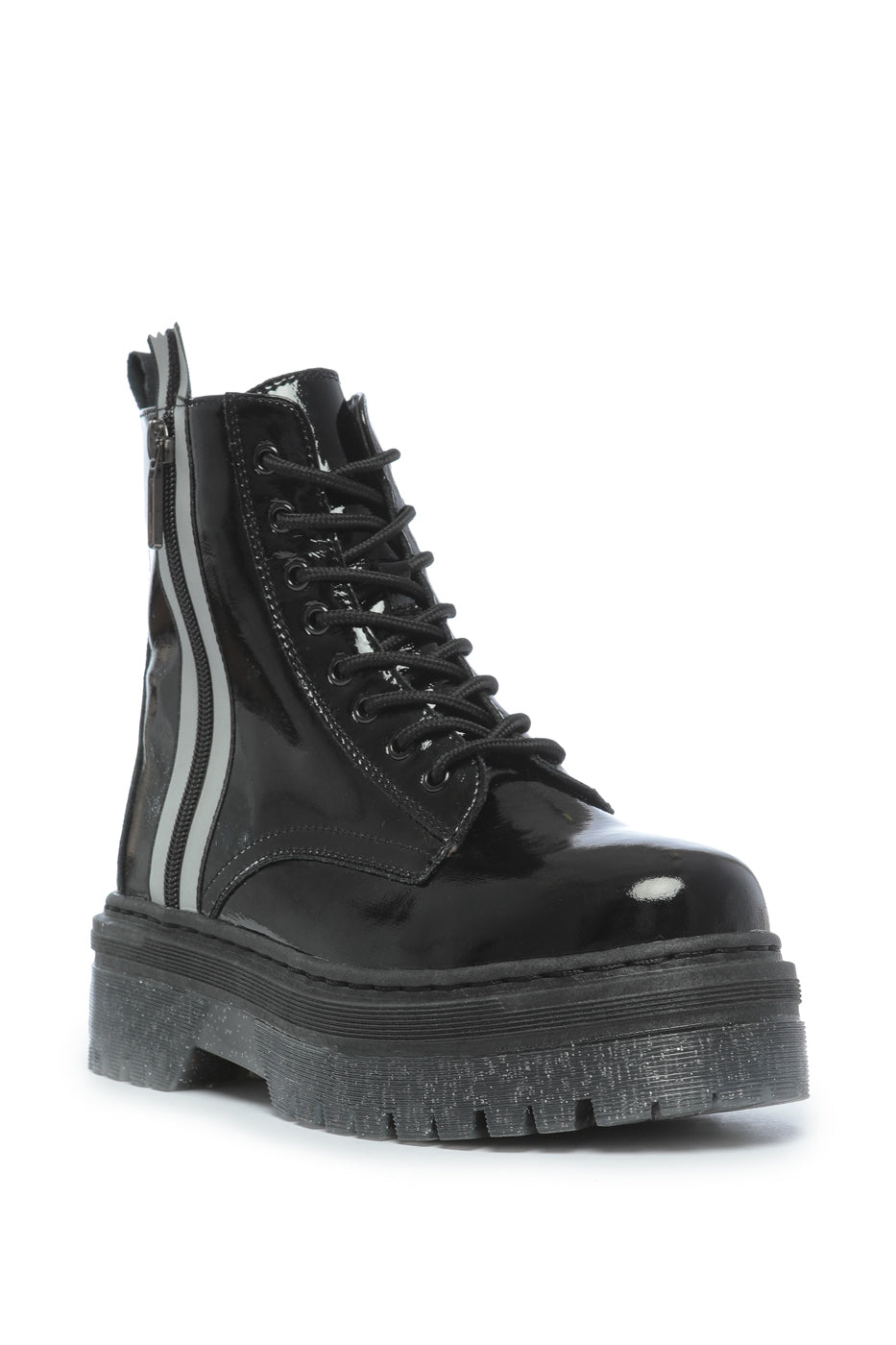 Glossy Combat Platform Boots