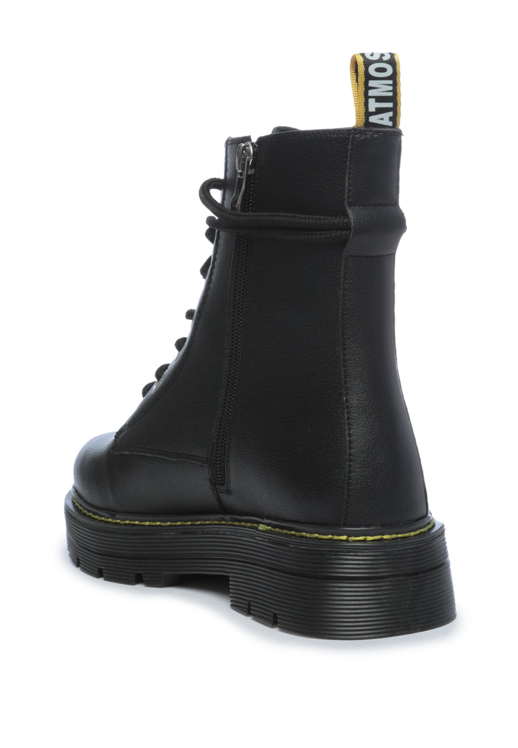 Classic Lace-Up Leather Boots - Black