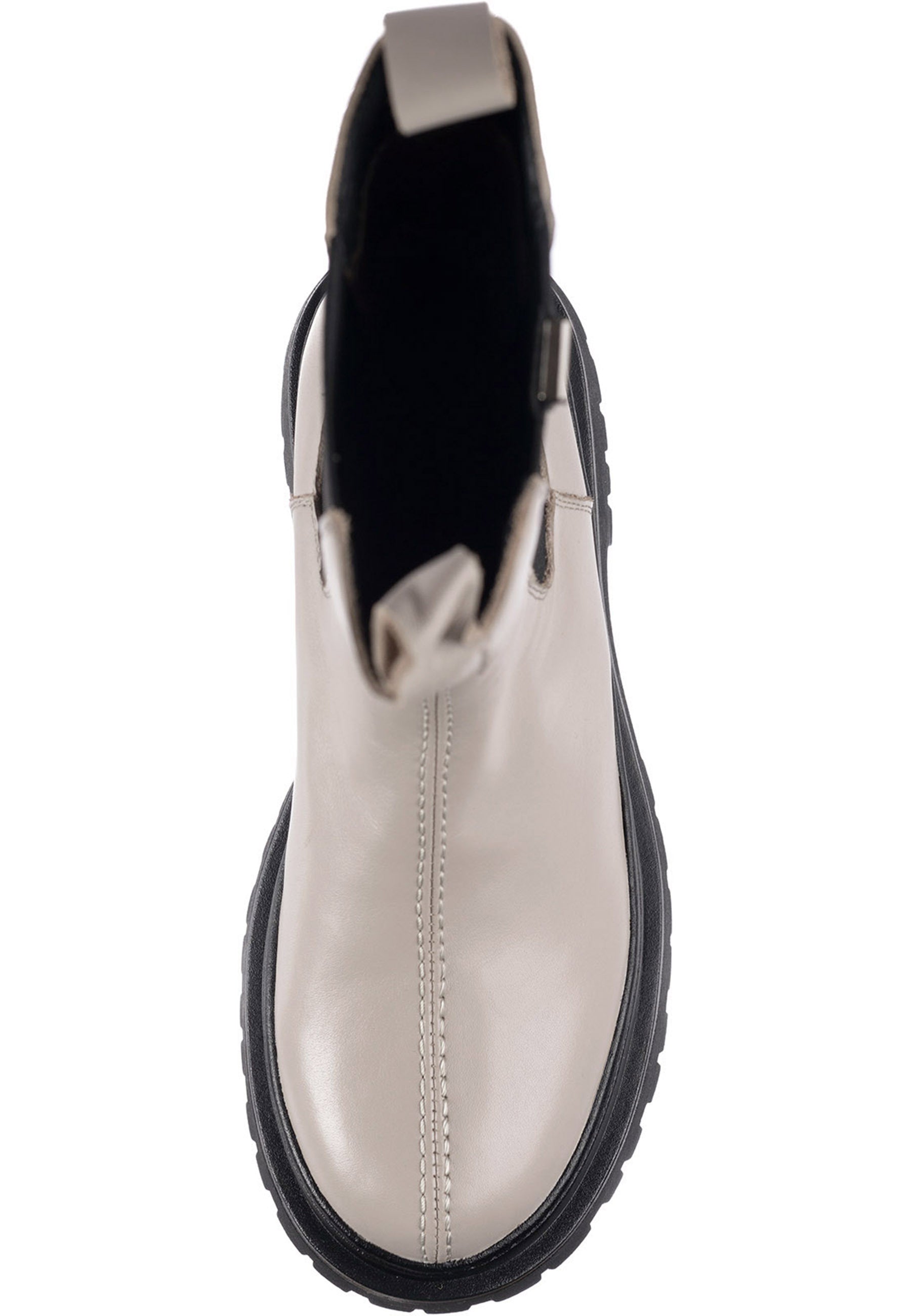 Leather Chunky Chelsea Boots - Beige