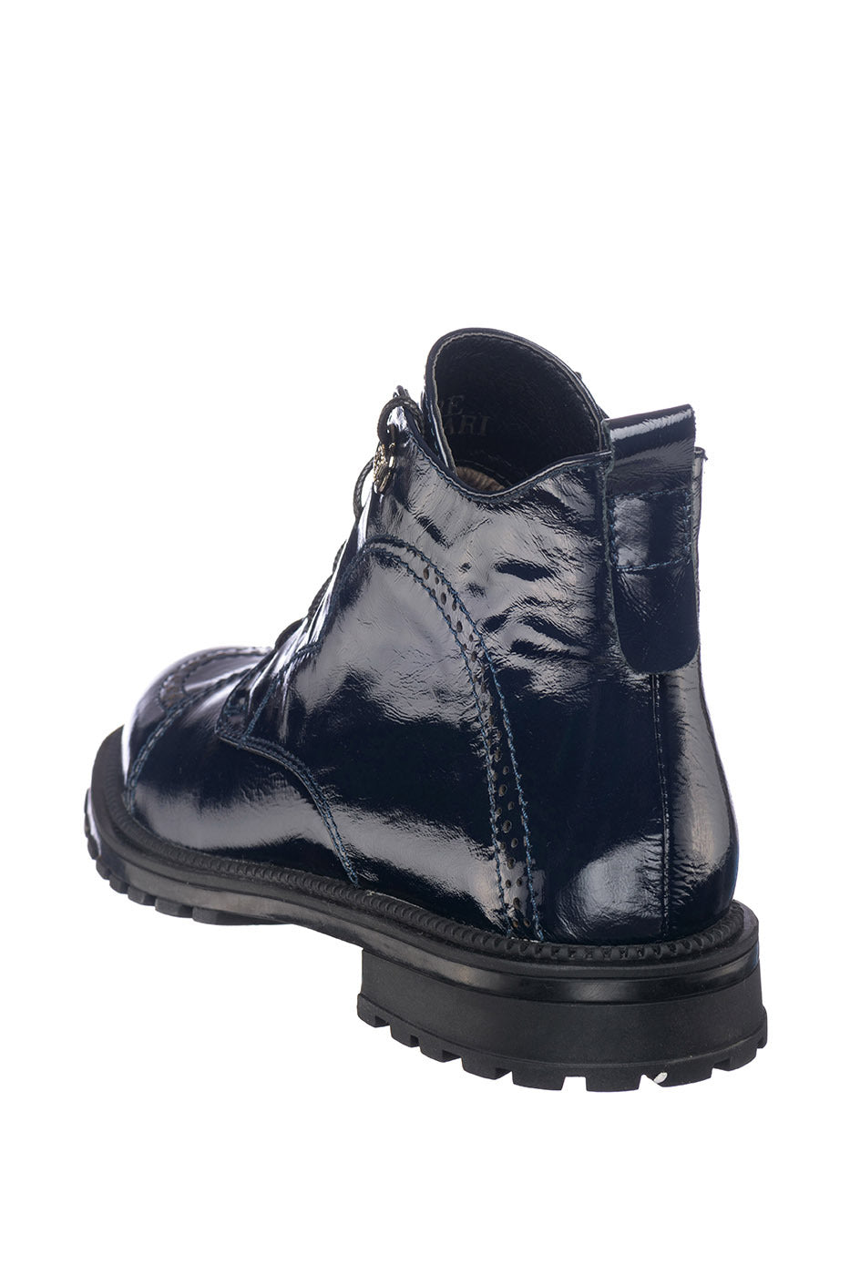 Patent Leather Lace-Up Boots Morgen - Patent Blue