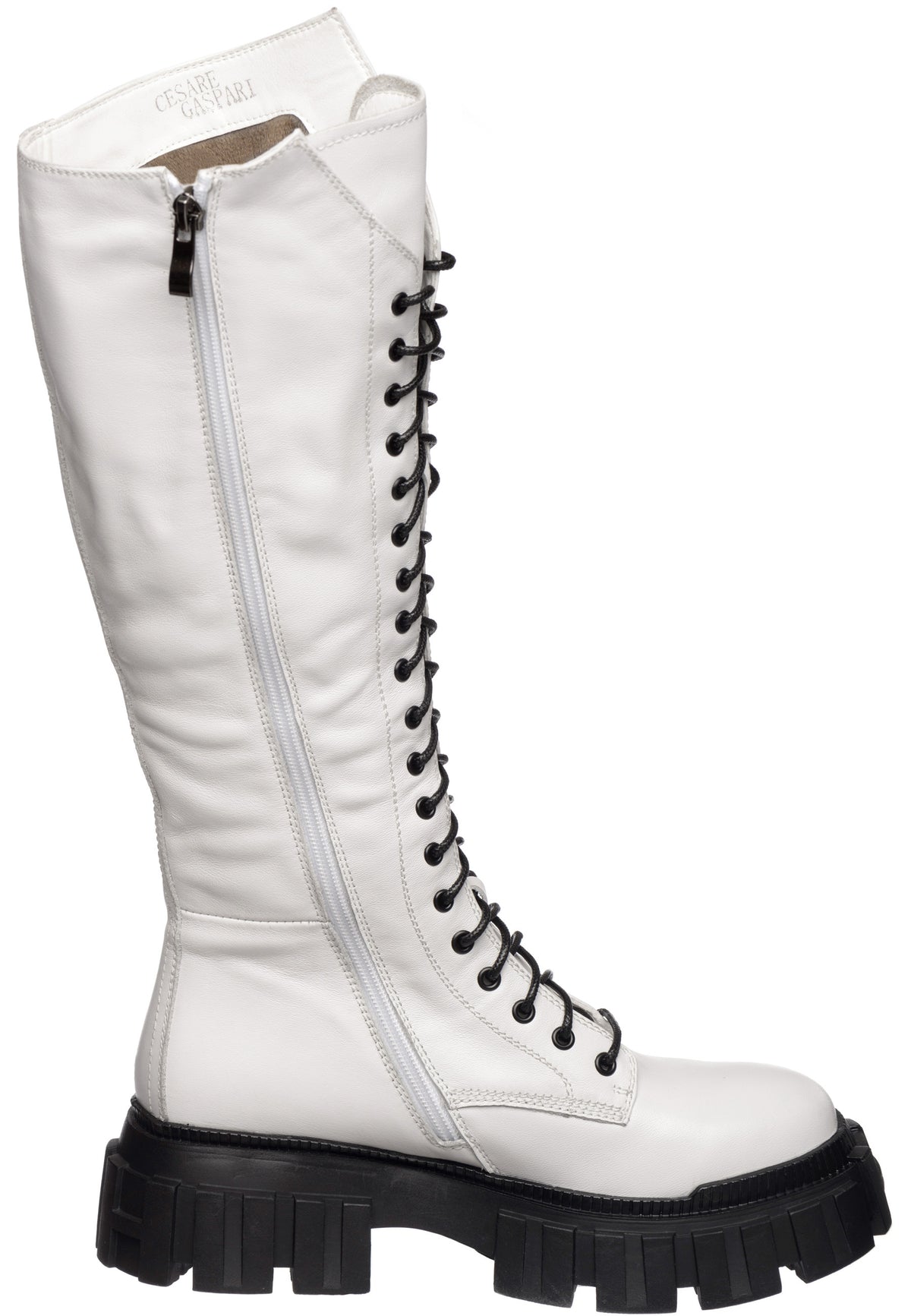 High-Rise Combat Boots - Hvide