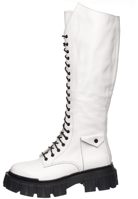 High-Rise Combat Boots - Hvide