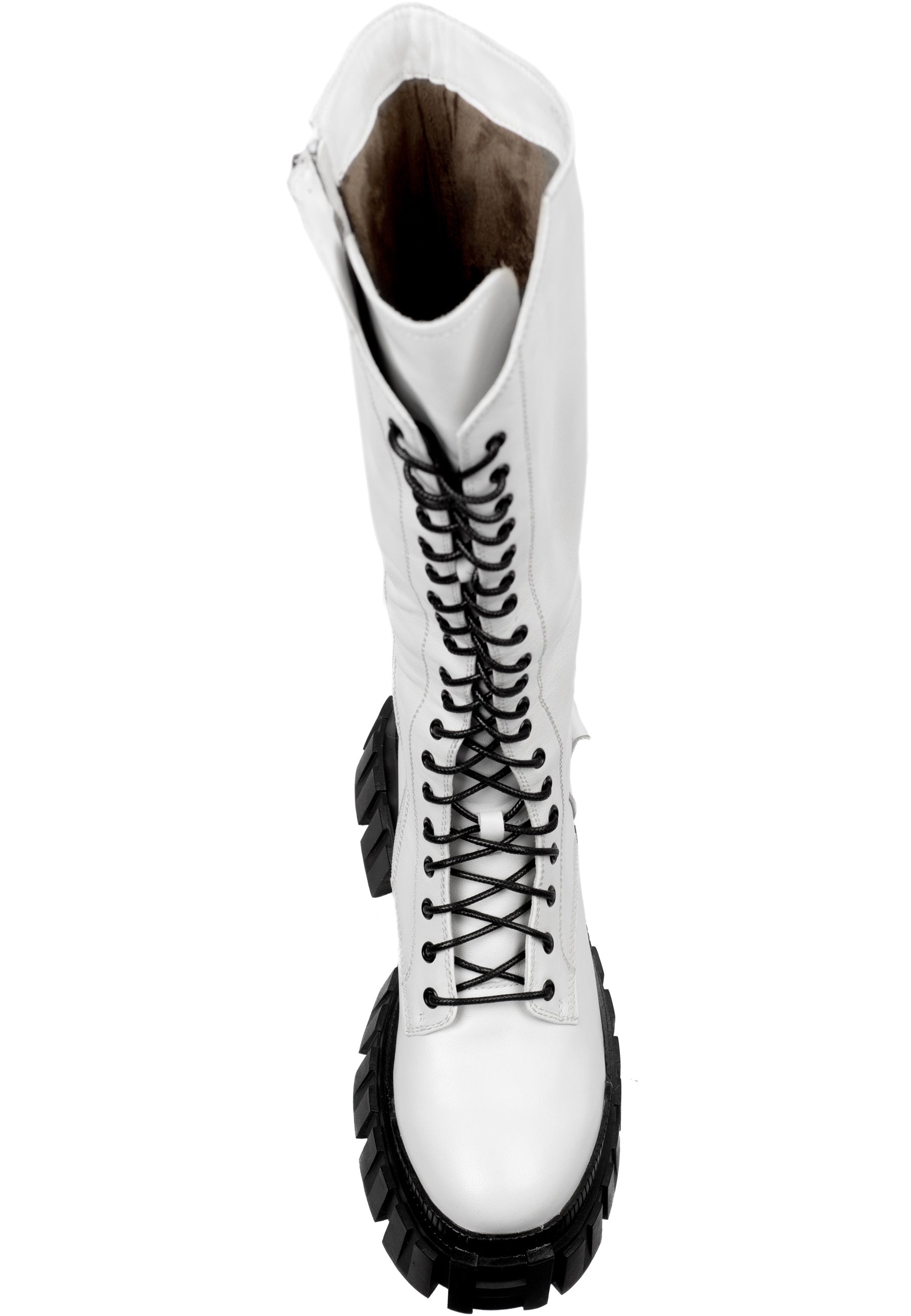 High-Rise Combat Boots - White