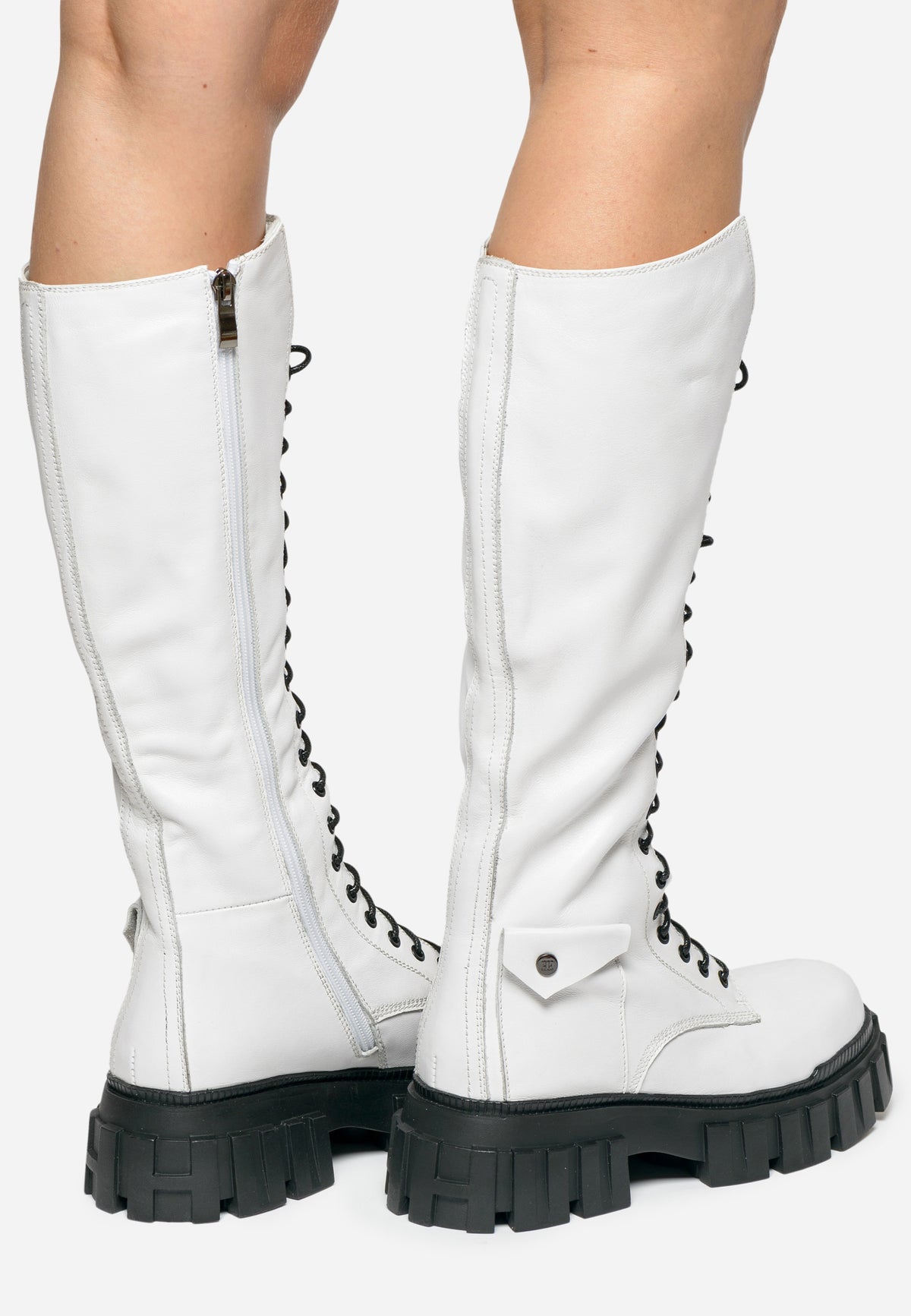 High-Rise Combat Boots - Hvide