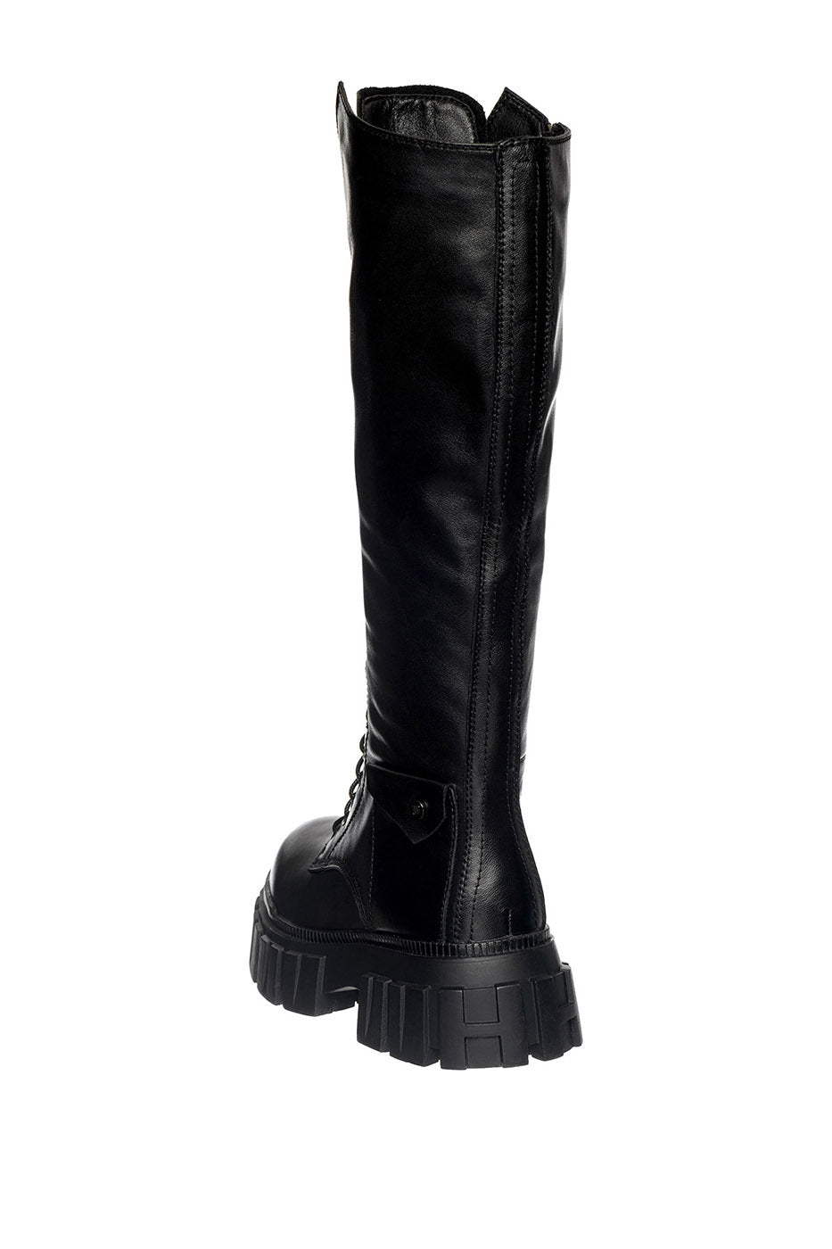 High-Rise Combat Boots - Black