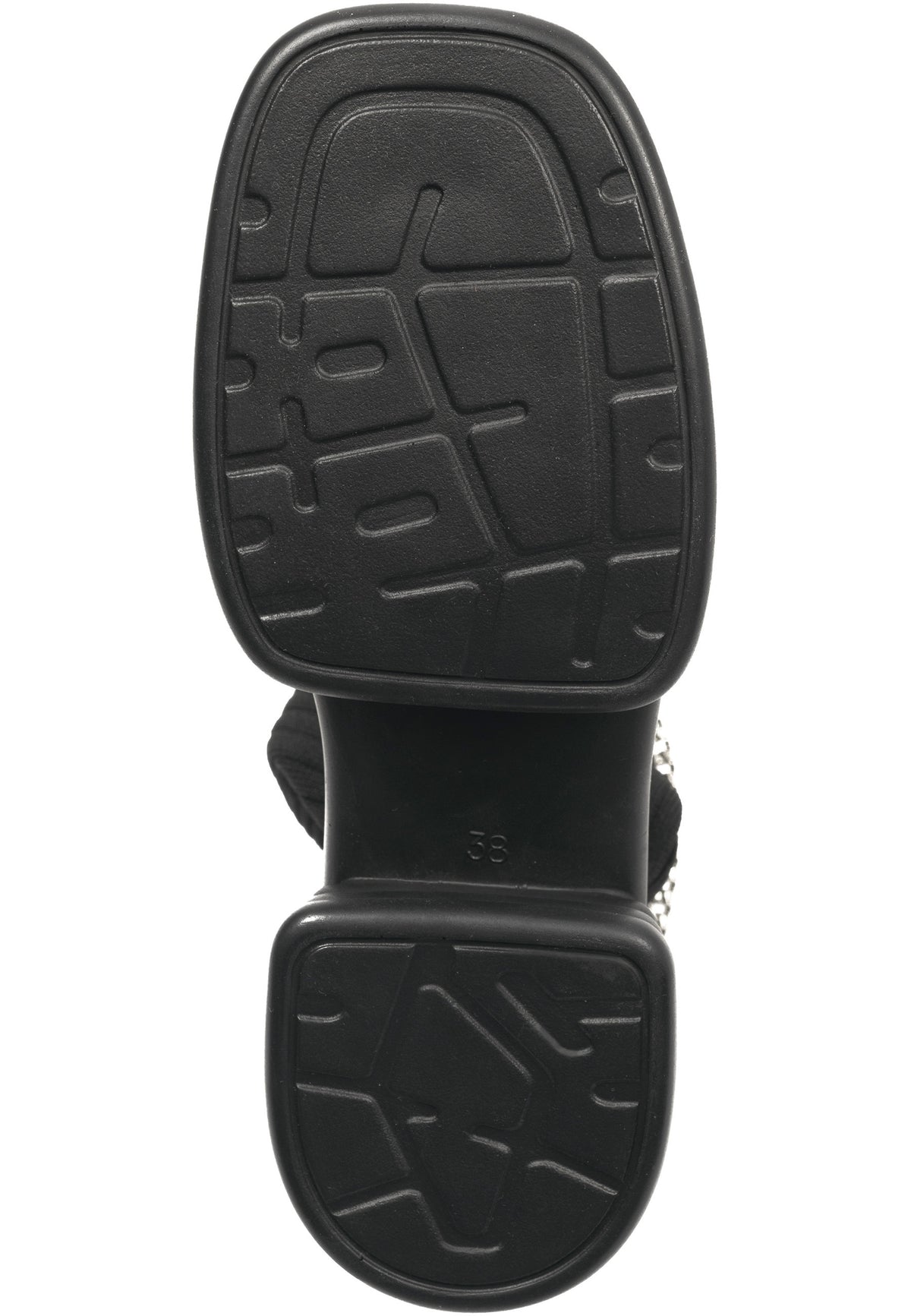 Buty za kostkę z prążkowanej skarpety z łańcuszkiem