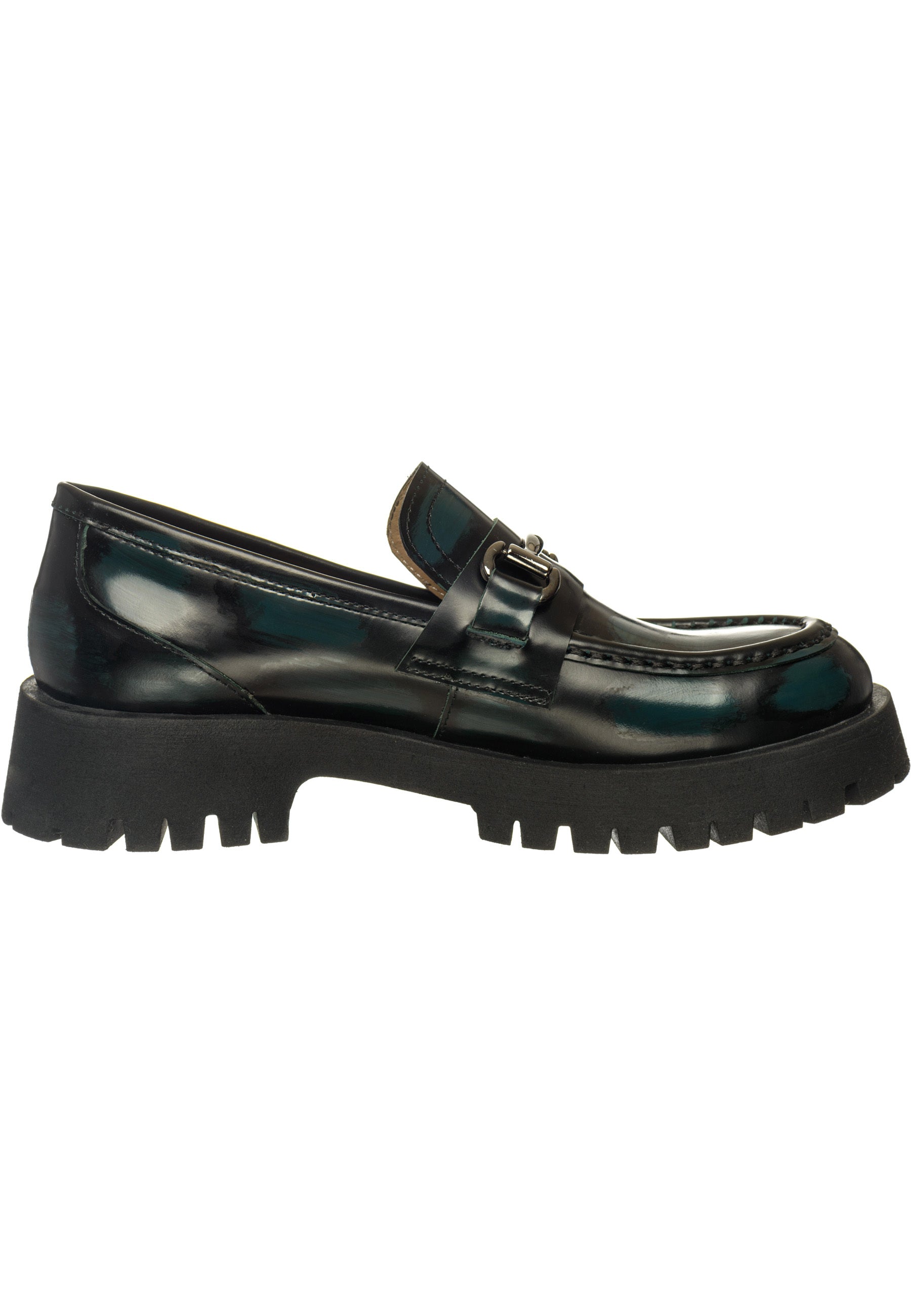 Luxe Glide Gold-Bit Loafers Josephine - Dark Green