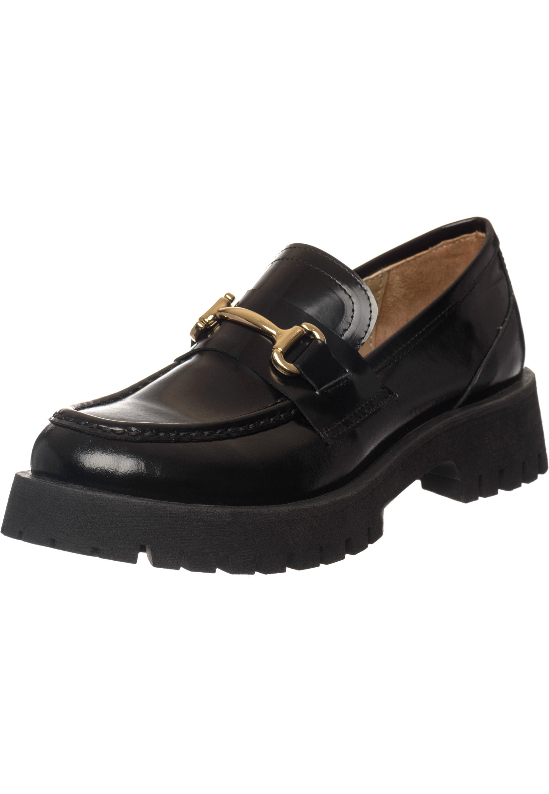 Luxe Glide Gold-Bit Loafers Josephine - Black