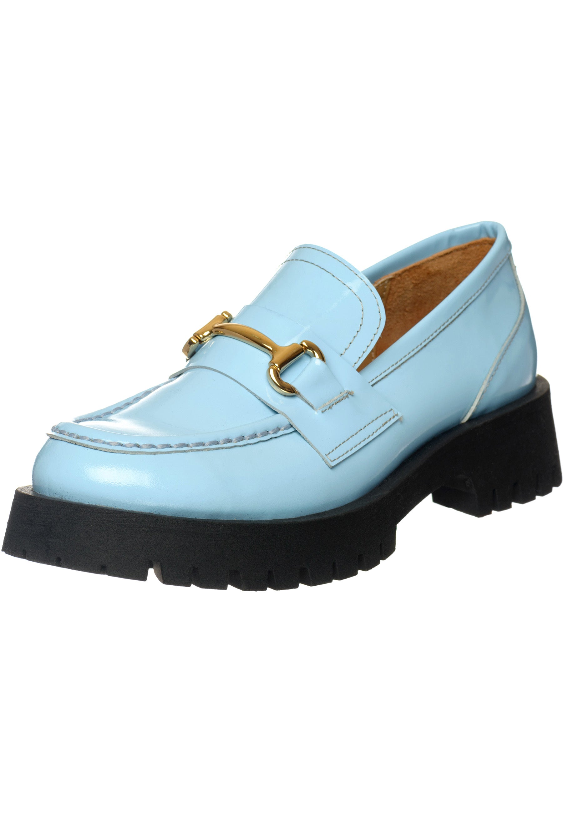 Luxe Glide Gold-Bit Loafers Josephine - Blue