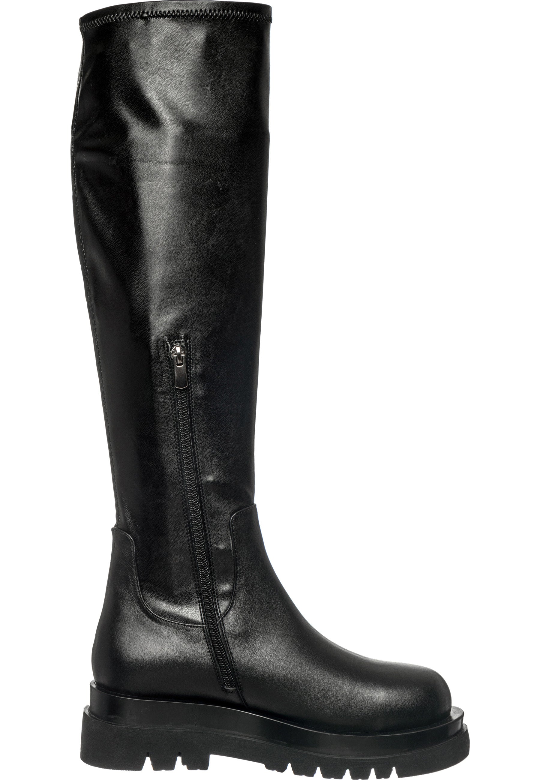 Knee-High Leather Lug Boots