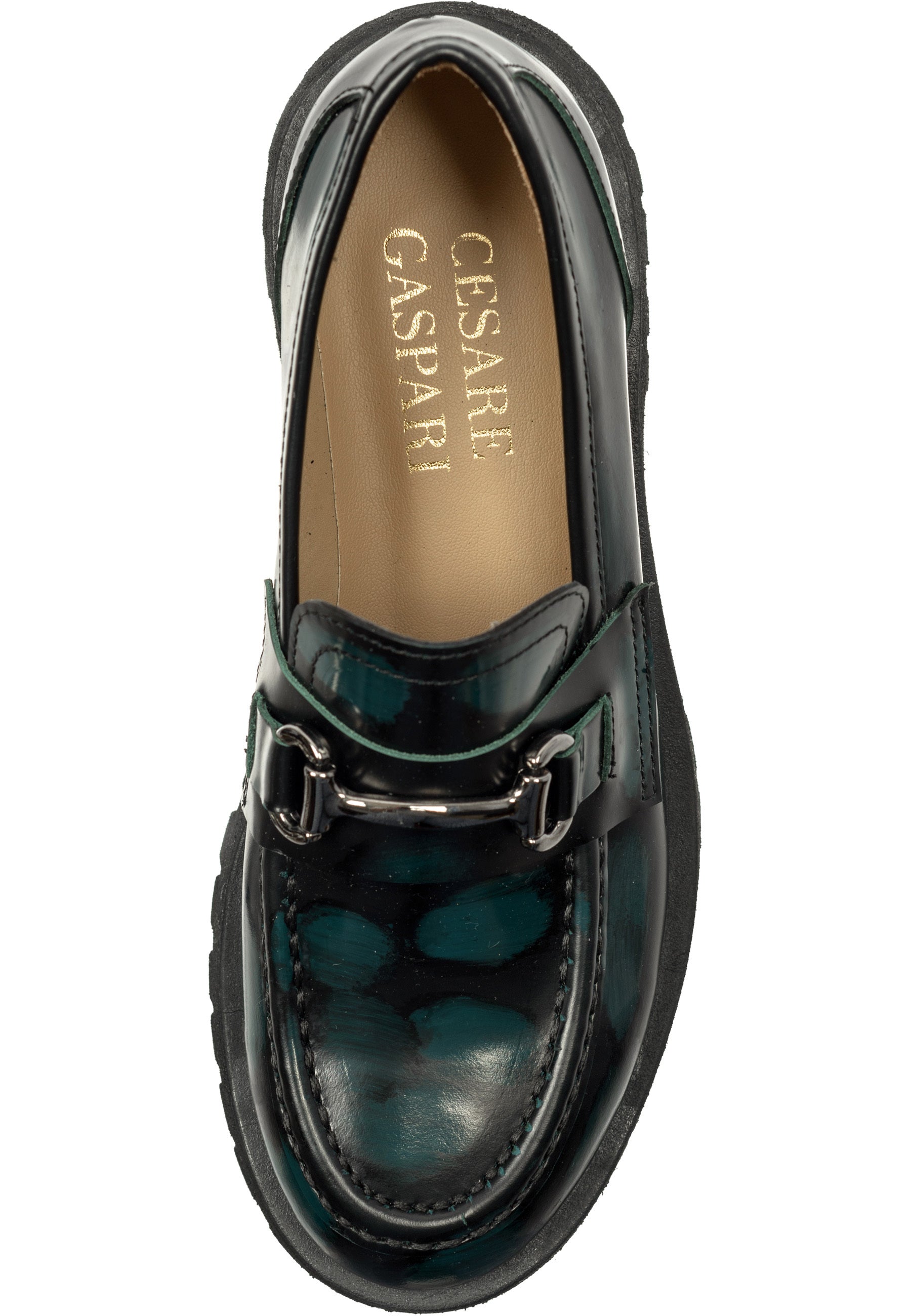 Luxe Glide Gold-Bit Loafers Josephine - Dark Green