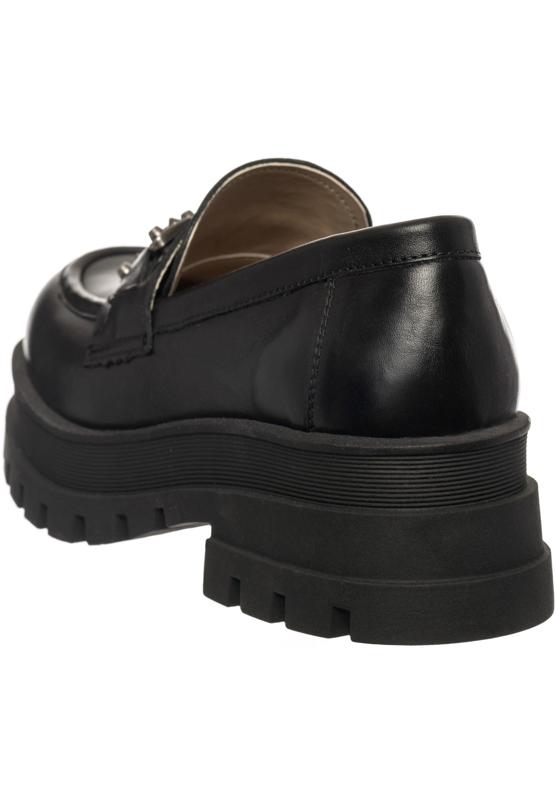 Chunky Studded Loafers - Black