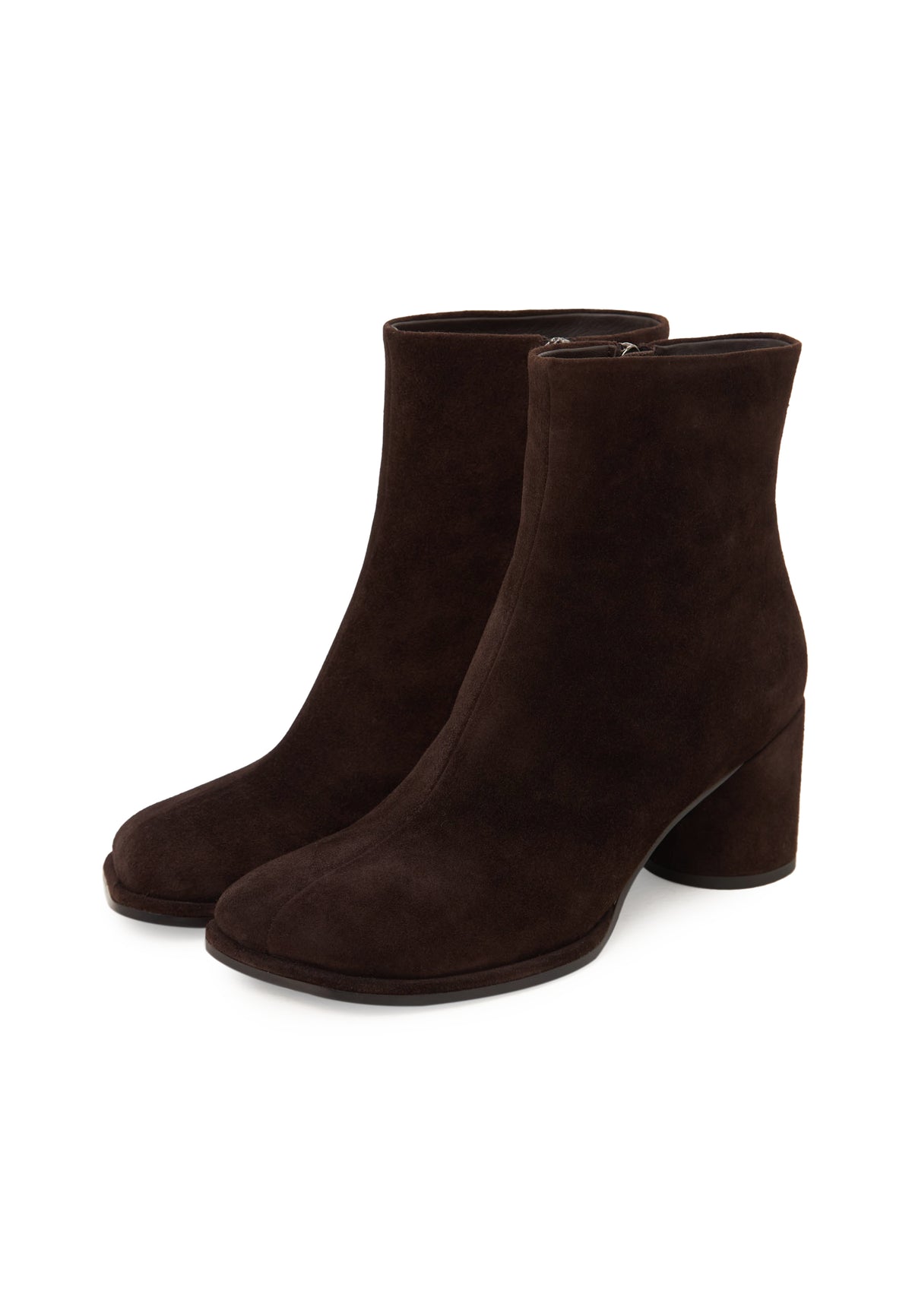Botines de ante con plataforma – Marrón