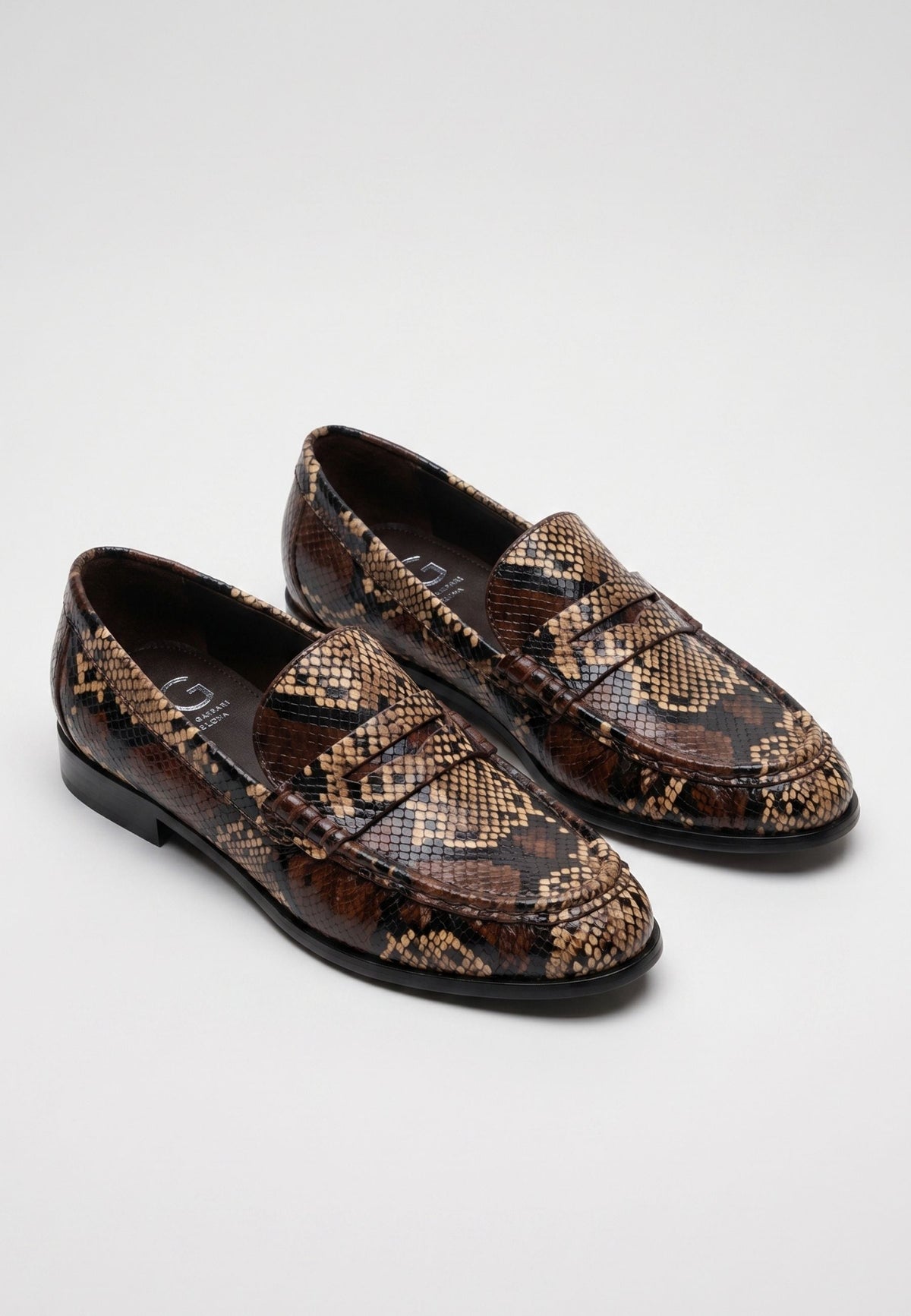 Penny Python Loafers – Brown