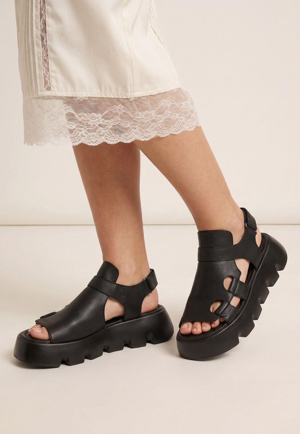 Sandales à plateforme Amelie - Noir